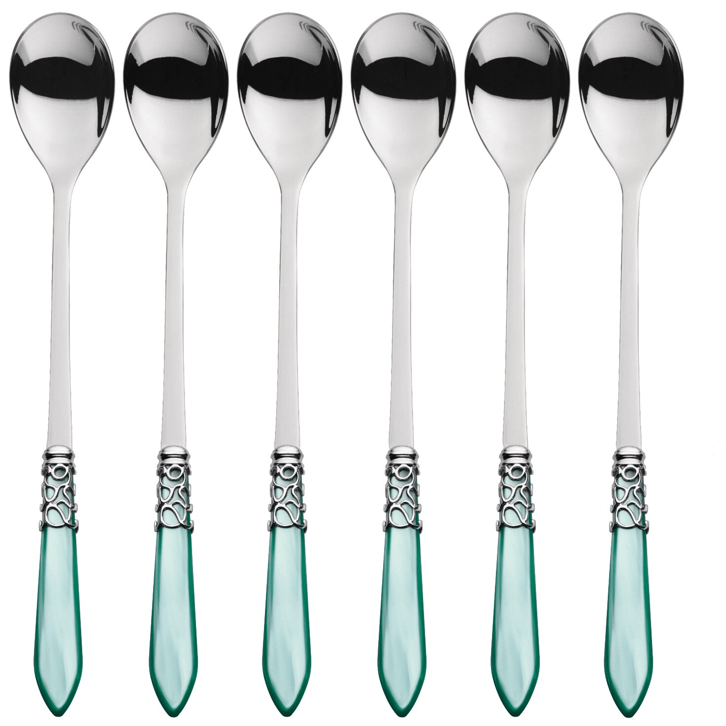 Melodia Ice Tea / Cocktail Spoons Set aqua-Casa Bugatti USA