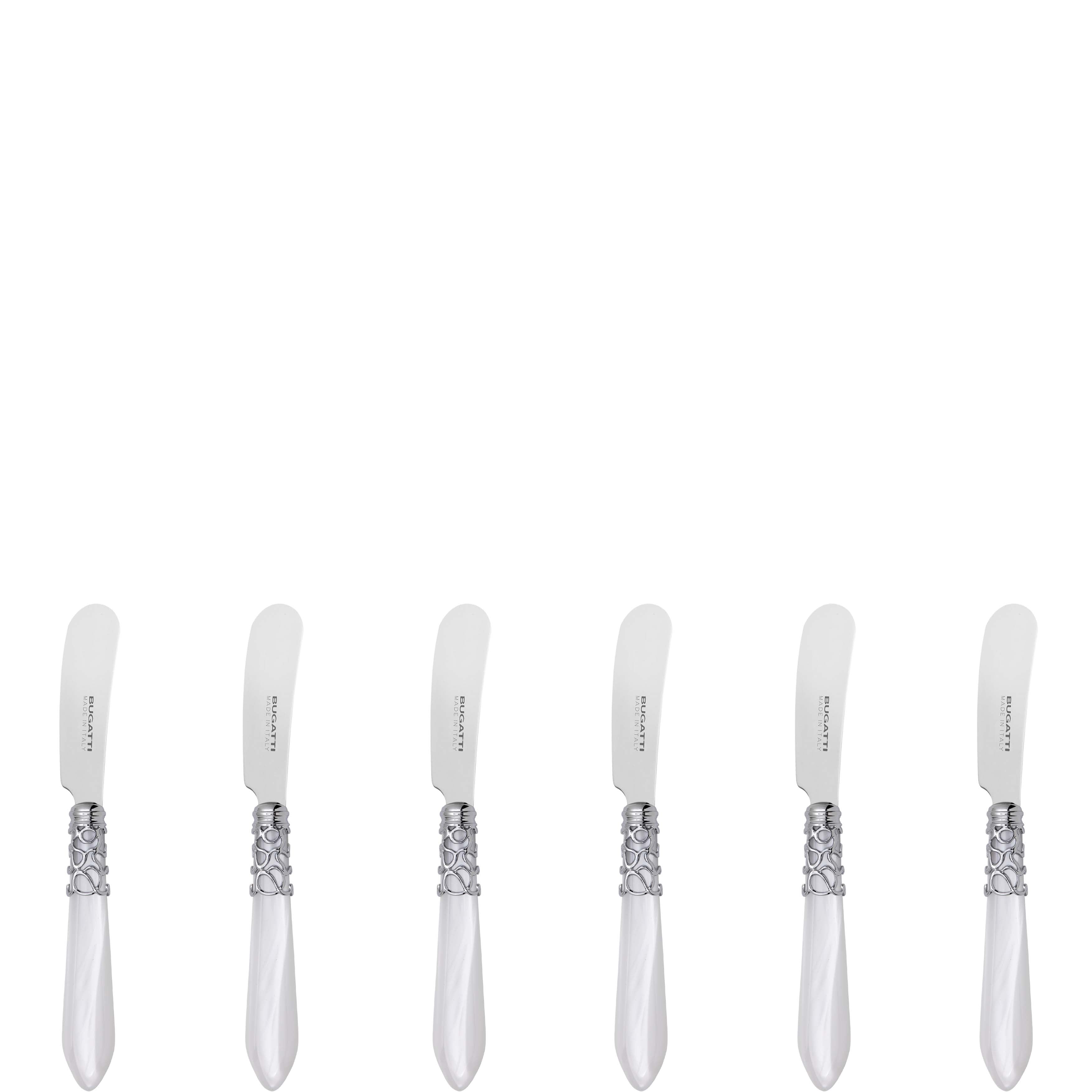 Melodia Brilliant Spreader / Butter Knife Set - White-Casa Bugatti USA