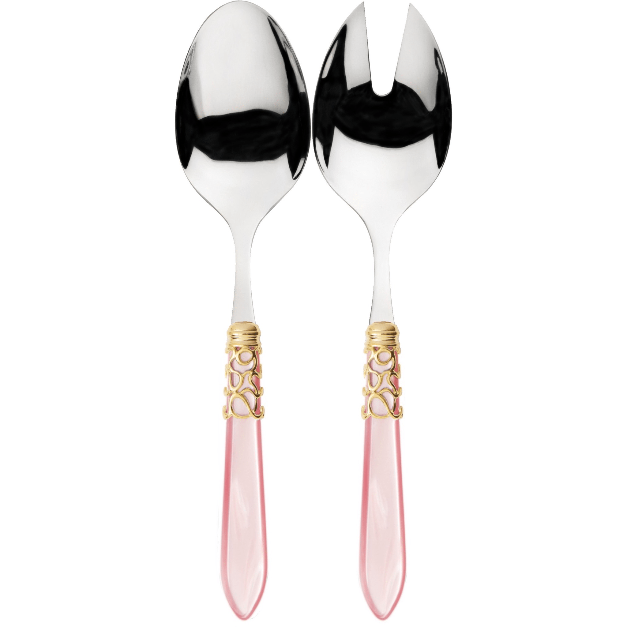 Melodia Gold 2 Piece Salad Serving Set pink-Casa Bugatti USA