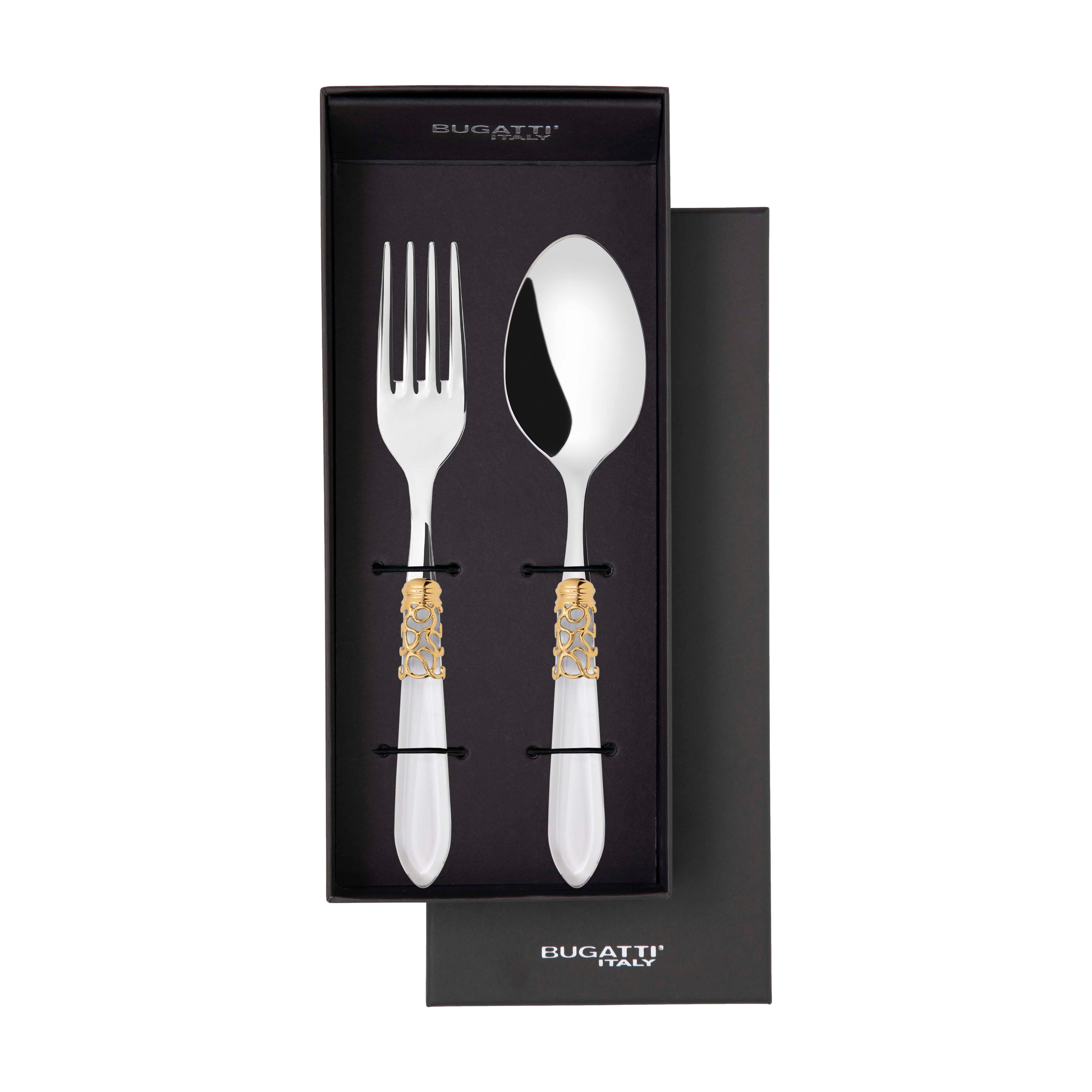 Melodia Gold 2 Piece Serving Set - Clear