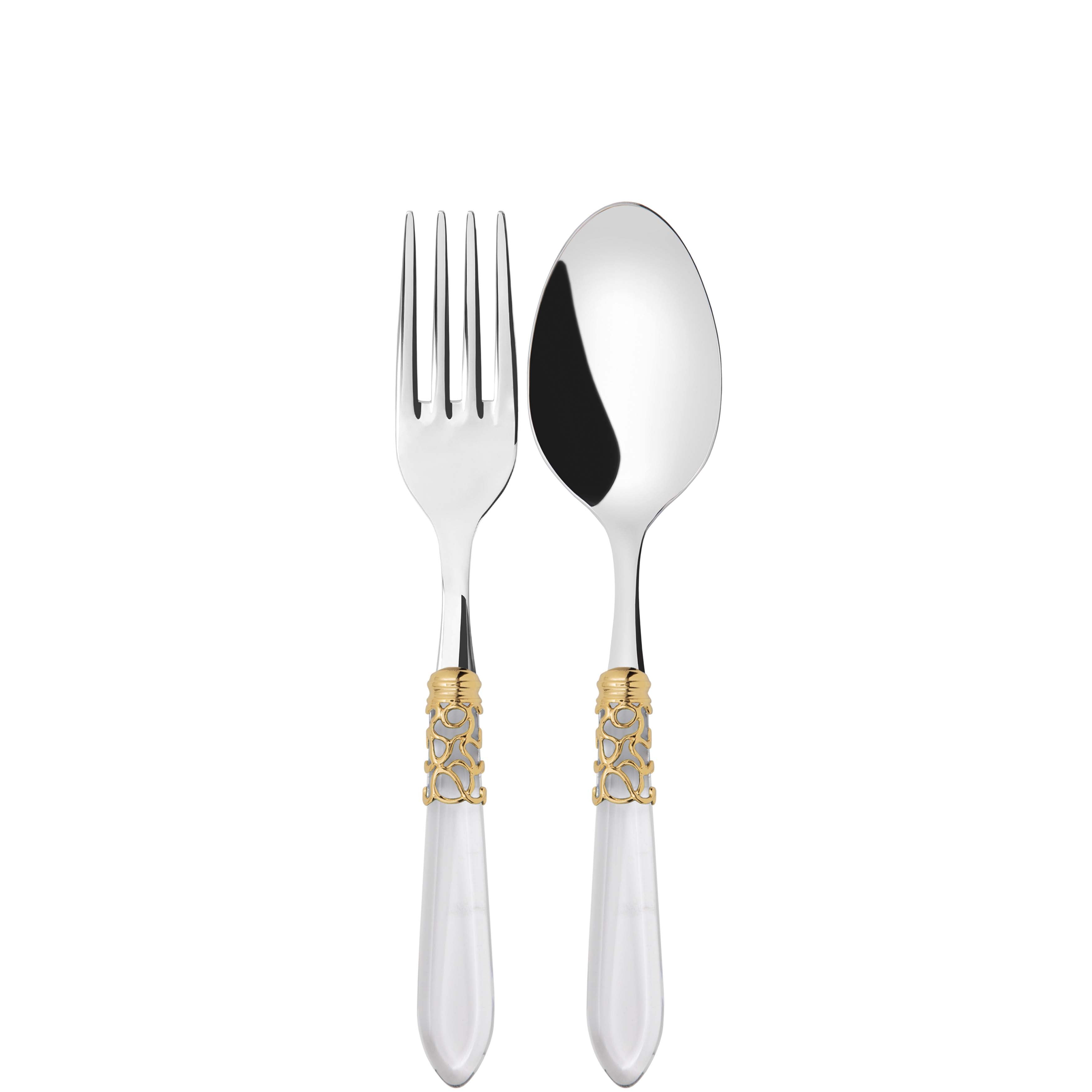 Melodia Gold 2 Piece Serving Set - Clear
