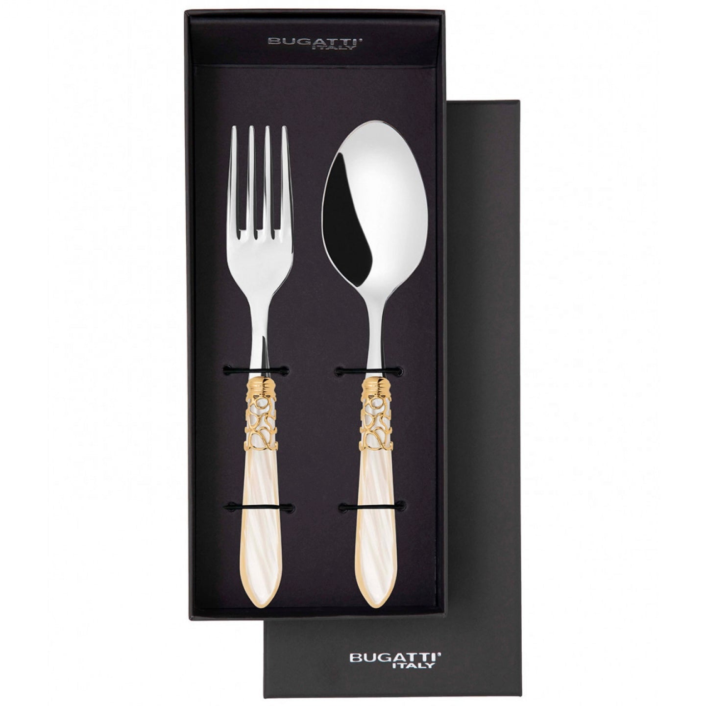 Melodia Gold 2 Piece Serving Set ivory-Casa Bugatti USA