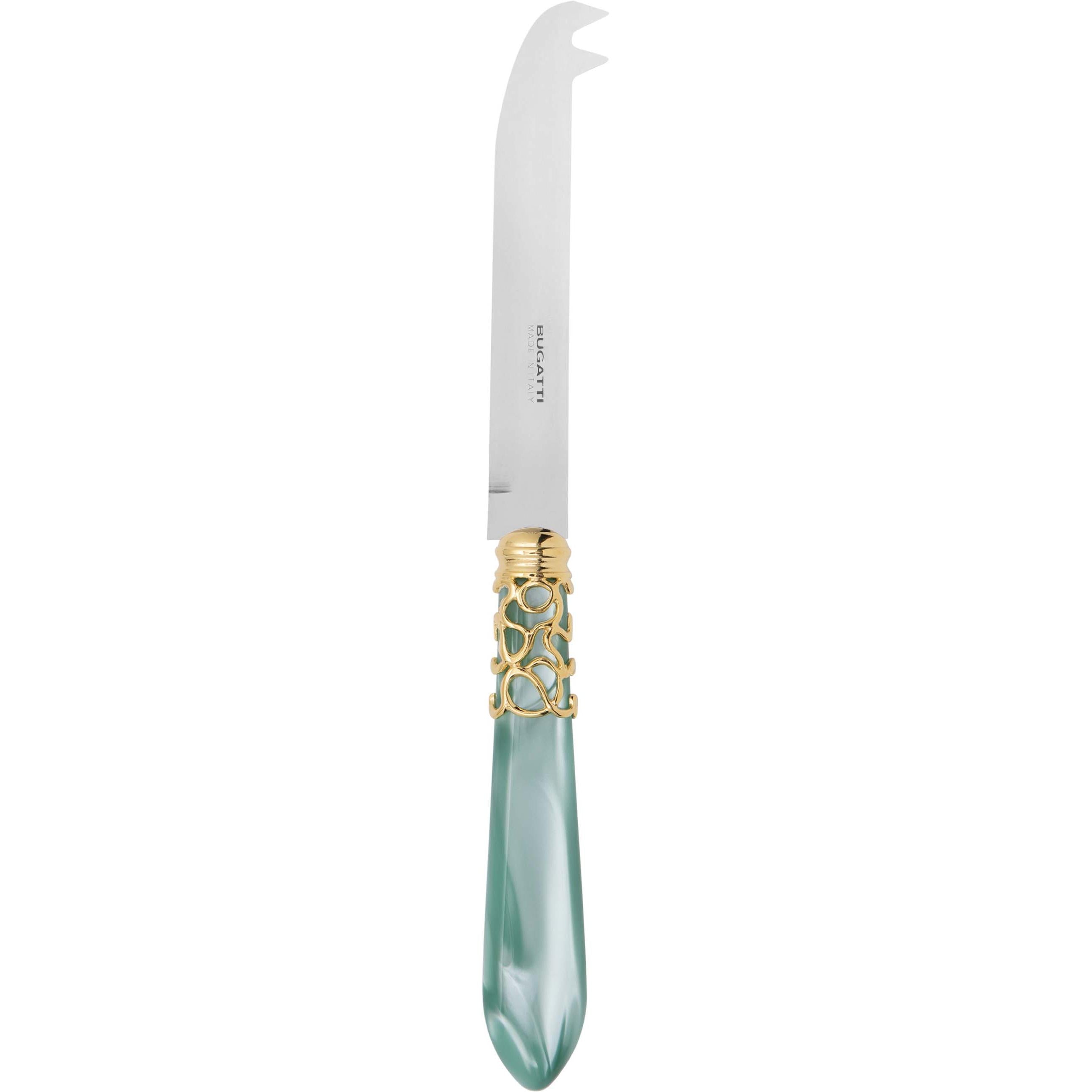 Melodia Gold 2 point "deer" cheese Knife - aqua