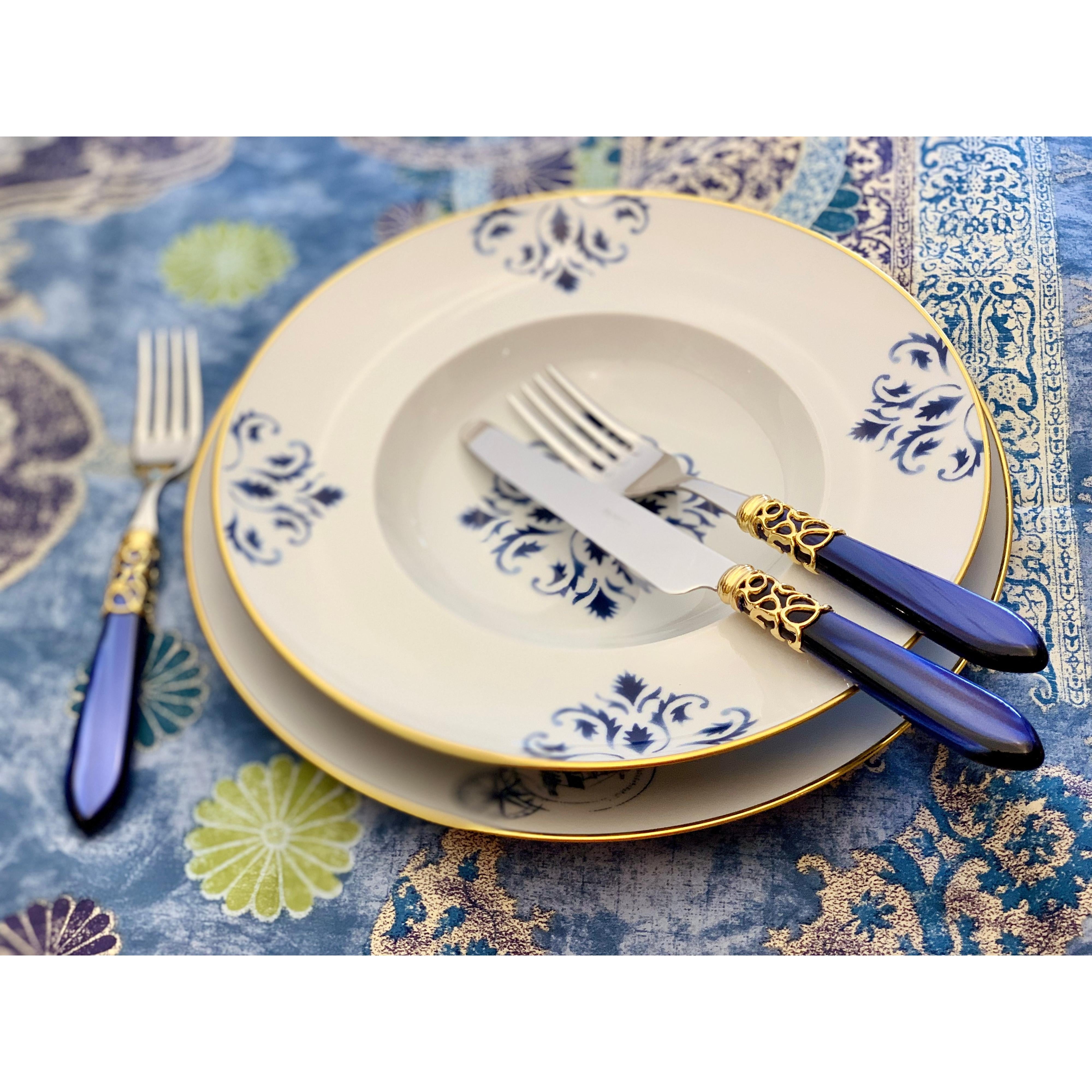 Melodia Gold 5 Piece Place setting - Royal Blue