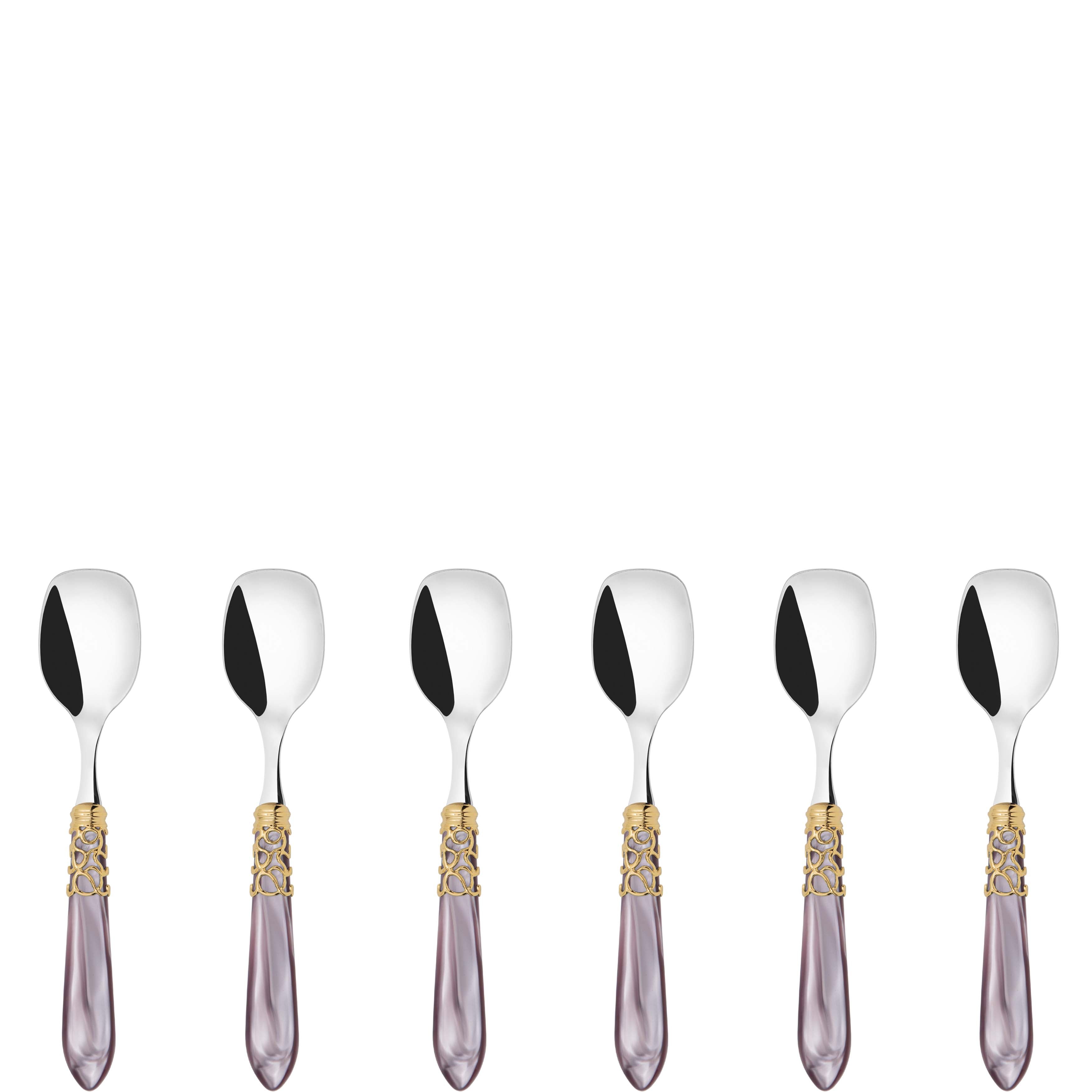 Melodia Gold Ice Cream Spoons Set in gift box - lilac
