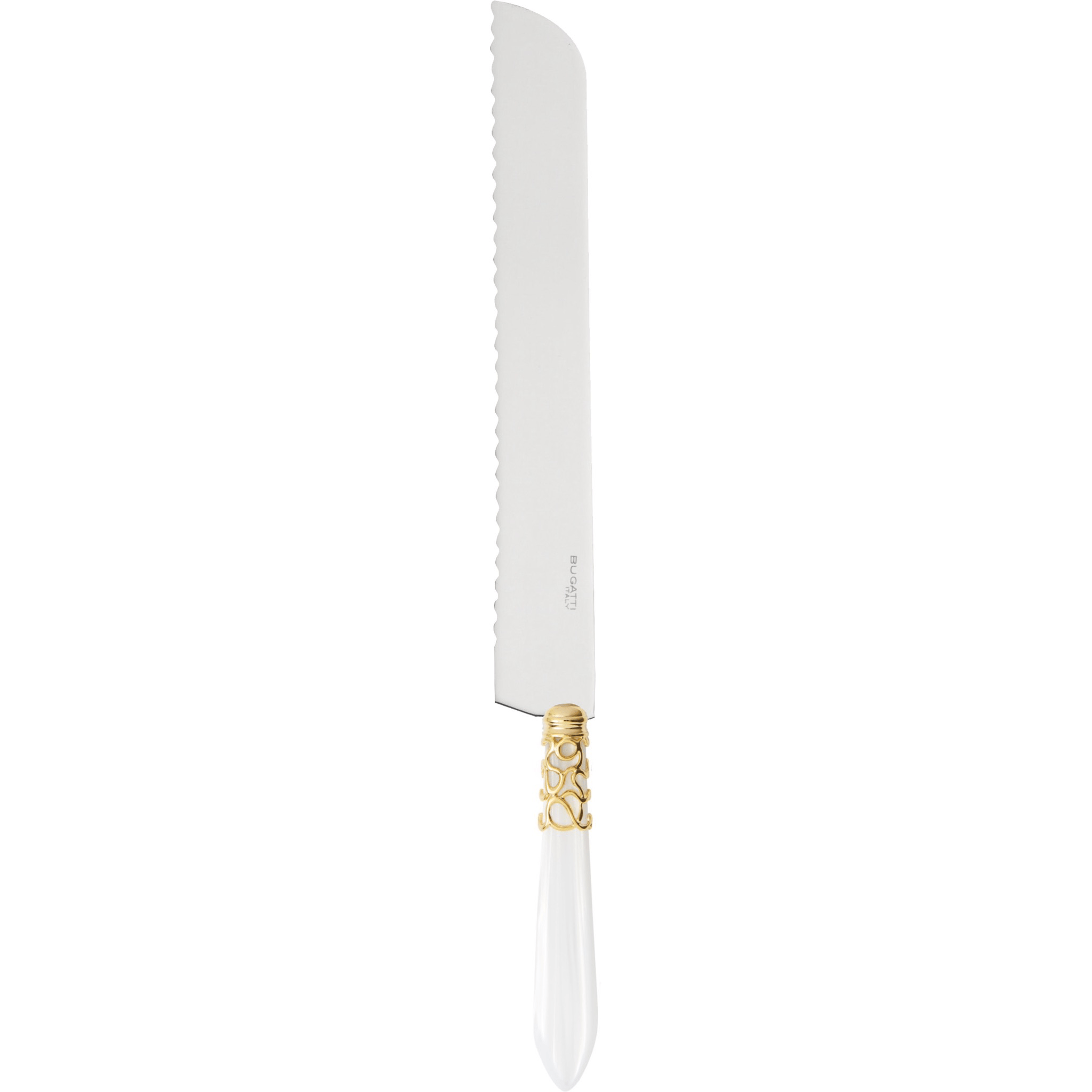 Melodia Gold Long Cake Knife white-Casa Bugatti USA