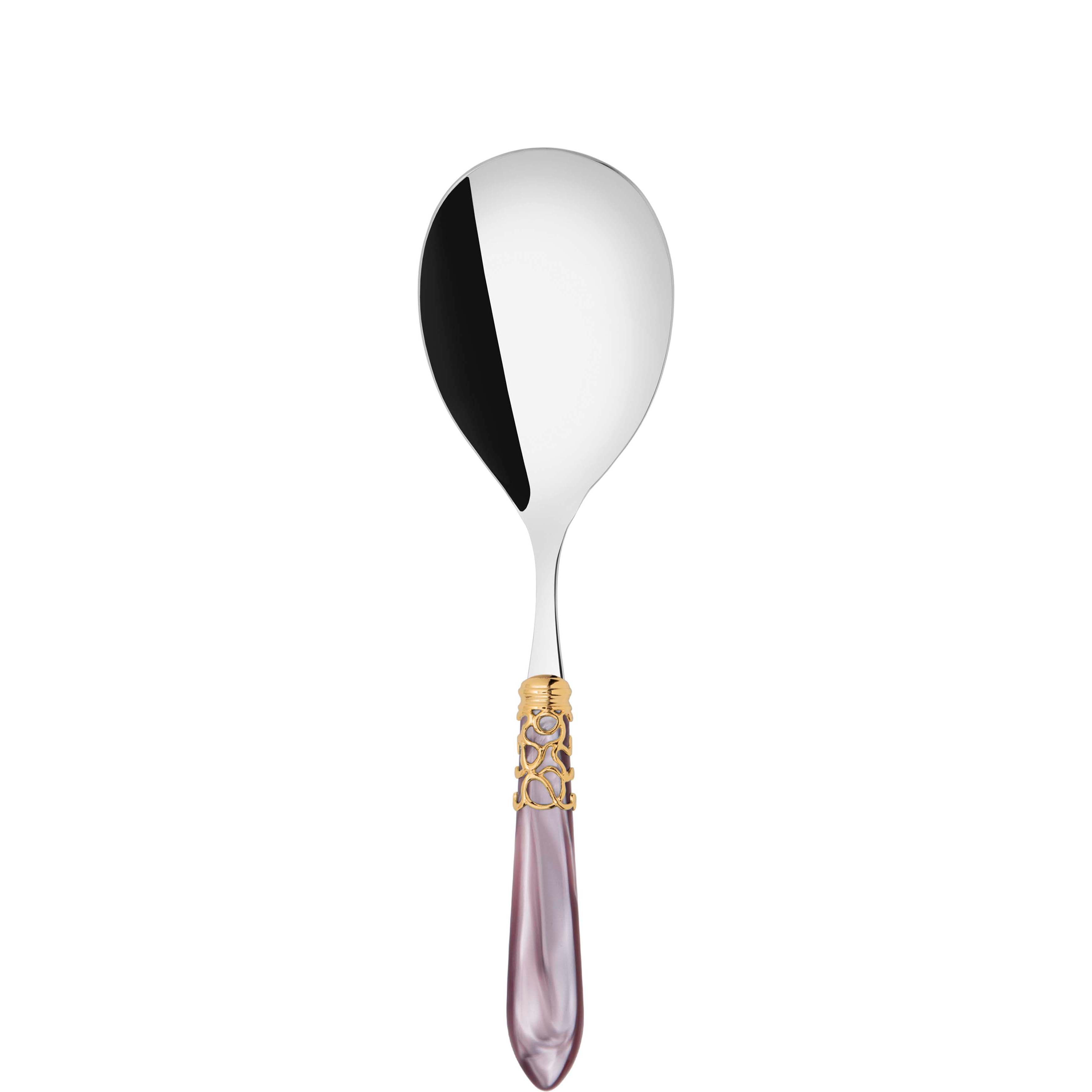 Melodia Gold Rice Casserole Serving Spoon in gift box - lilac