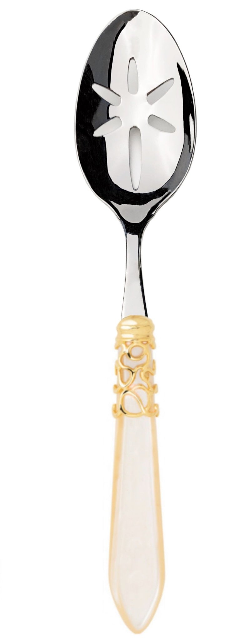 Melodia Gold Slotted Serving Spoon ivory-Casa Bugatti USA