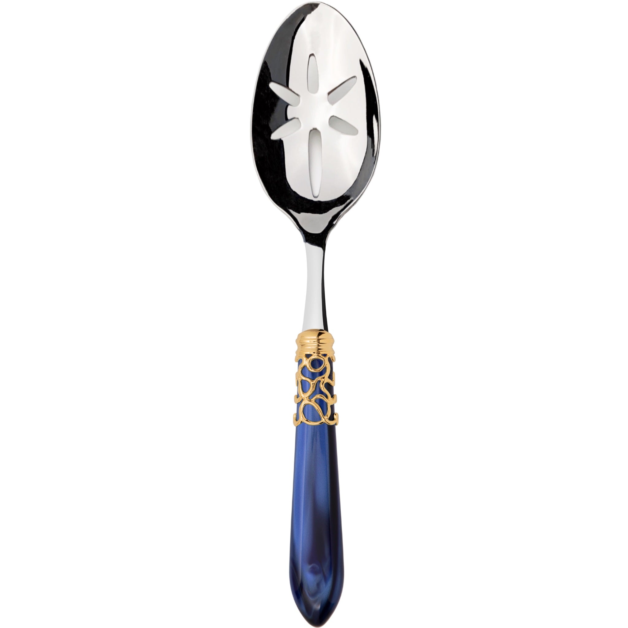 Melodia Gold Slotted Serving Spoon - Royal Blue