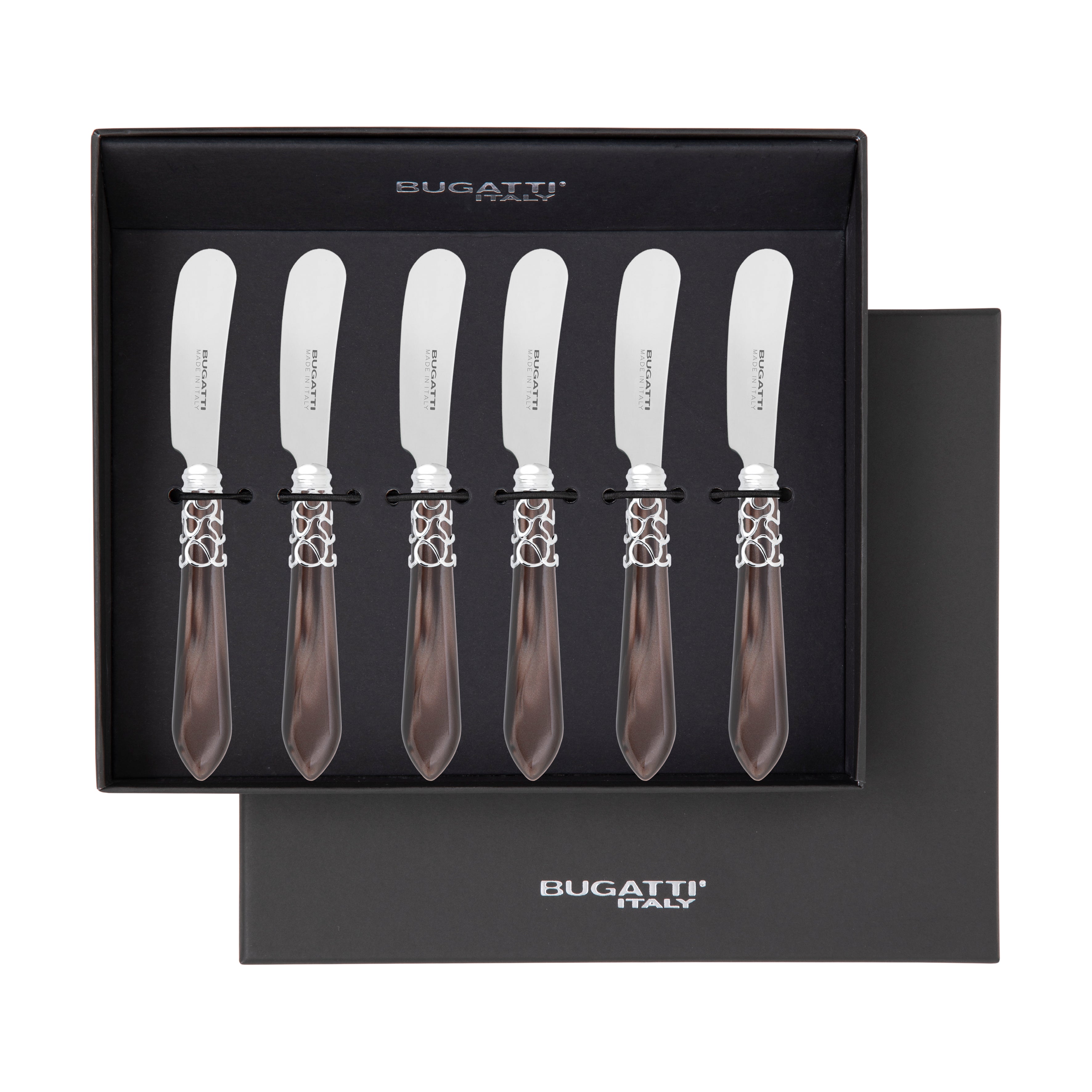 Melodia Spreader / Butter Knife Set - Chocolate-Casa Bugatti USA