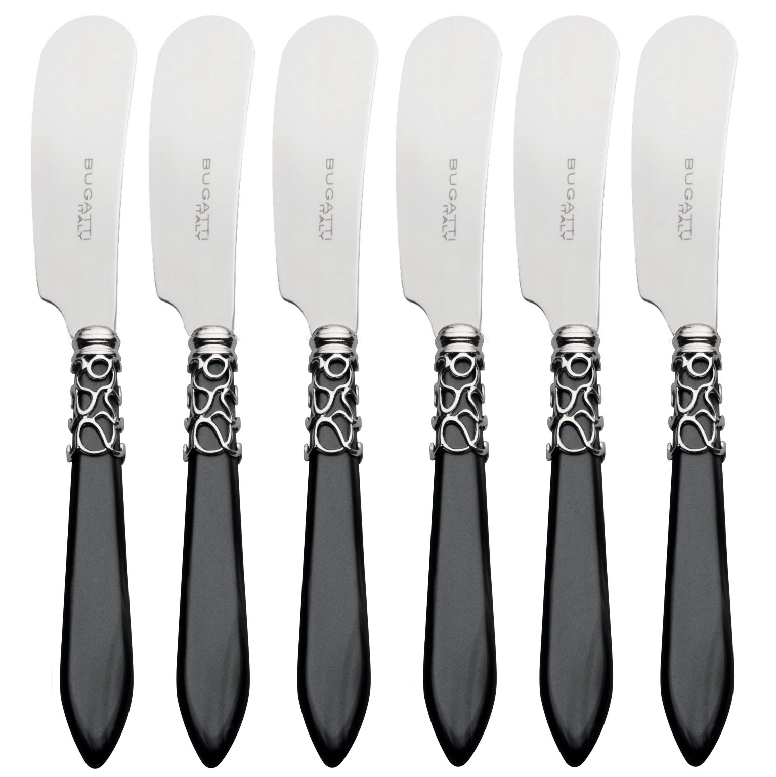 Melodia Spreaders / Butter Knives Set - BLACK-Casa Bugatti USA