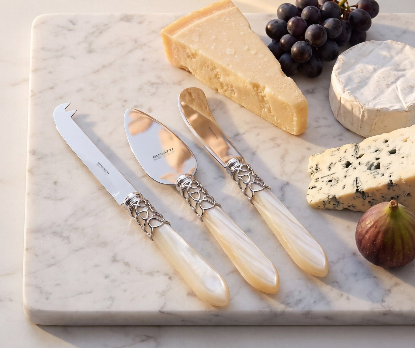 Melodia Brilliant 3 piece cheese knife set, Ivory — Casa Bugatti