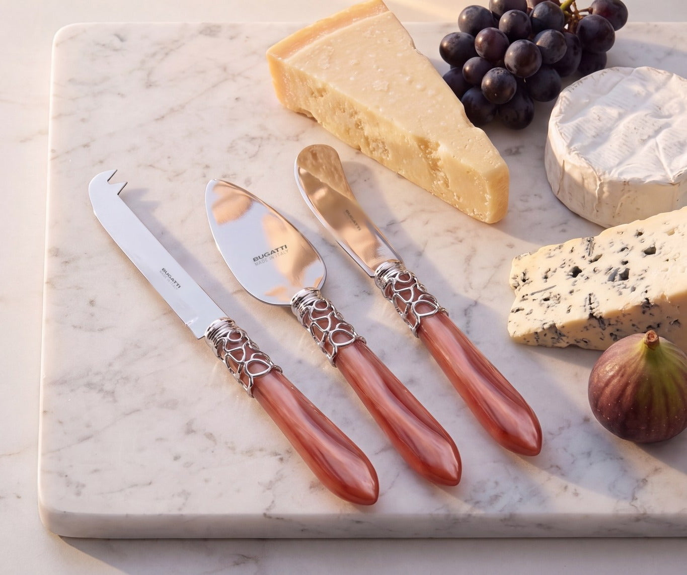Melodia Brilliant 3 piece cheese knife set, Rust — Casa Bugatti