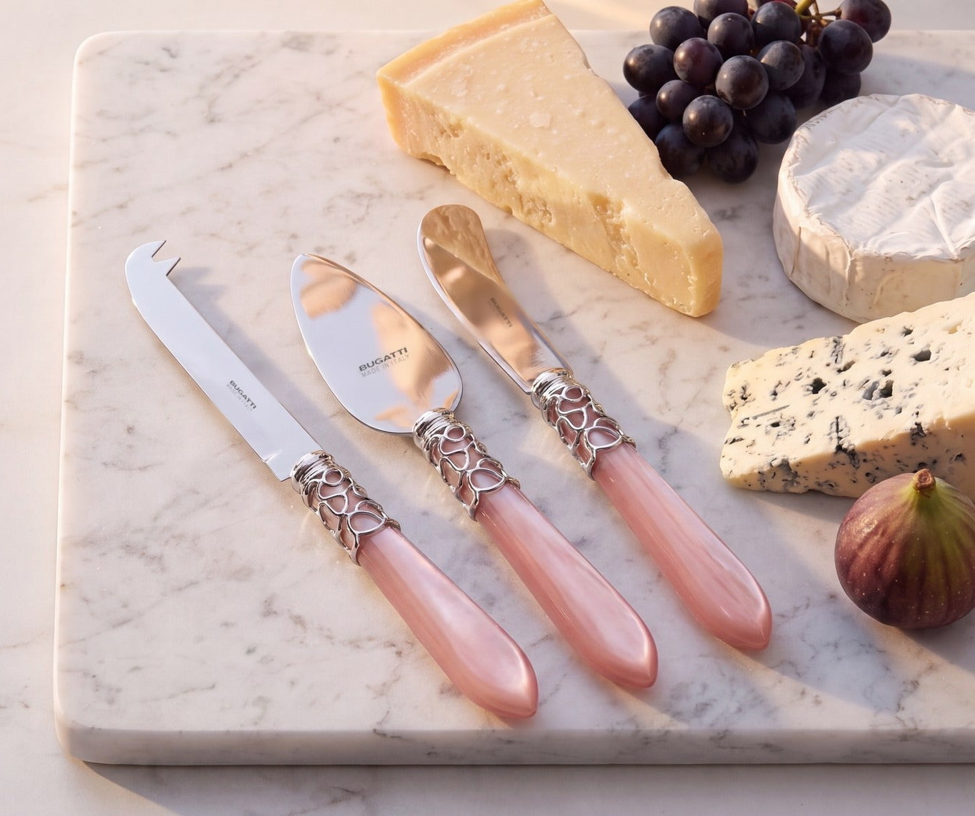 Melodia Brilliant 3 piece cheese knife set, Pink — Casa Bugatti