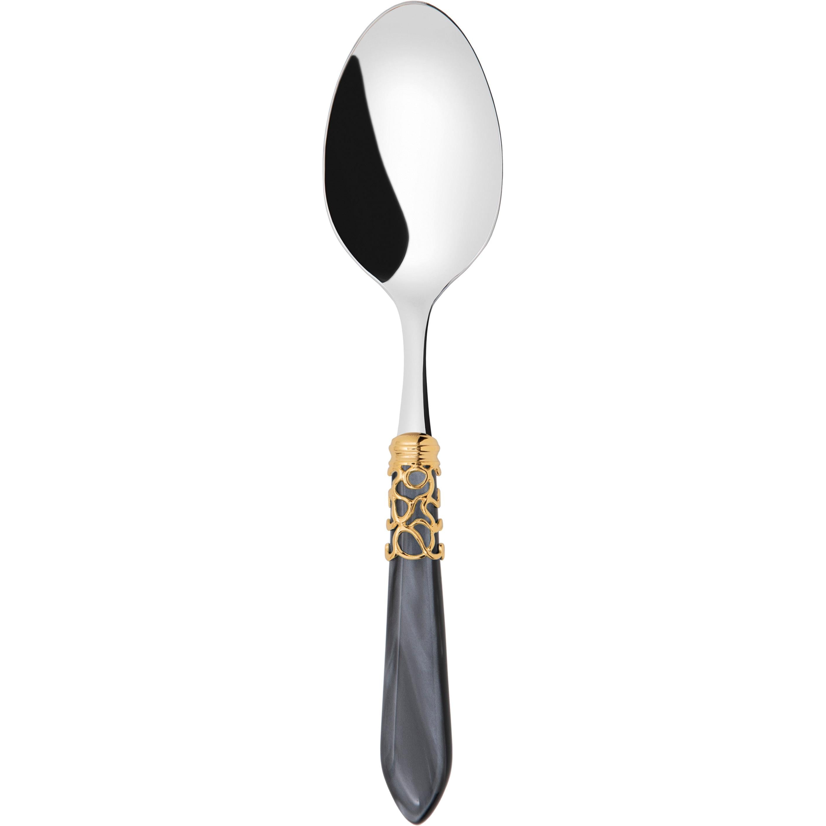 Melodia Gold Serving Spoon - Charcoal-Casa Bugatti USA