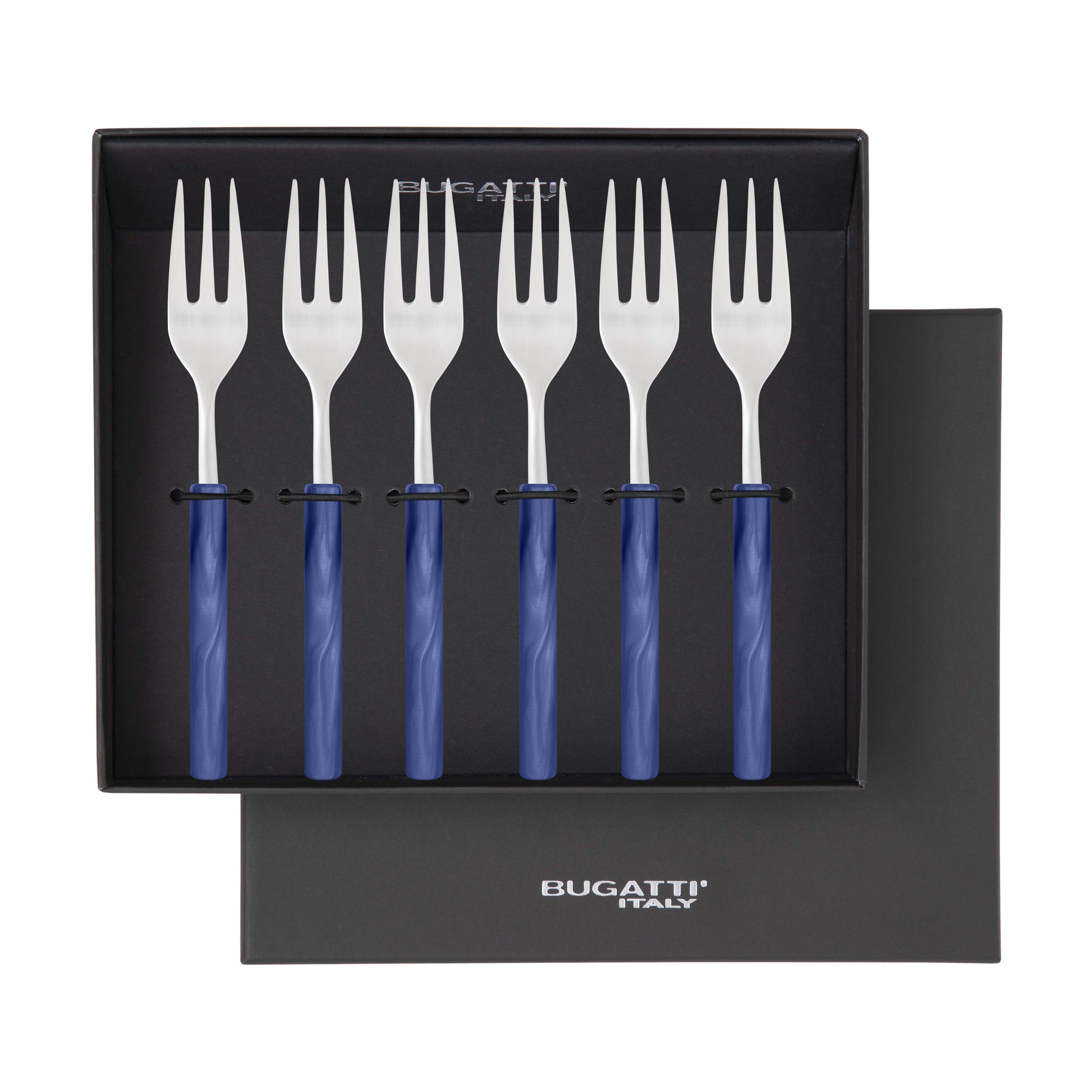 Mediterraneo Cocktail / Cake Forks Set - Royal Blue-Casa Bugatti USA