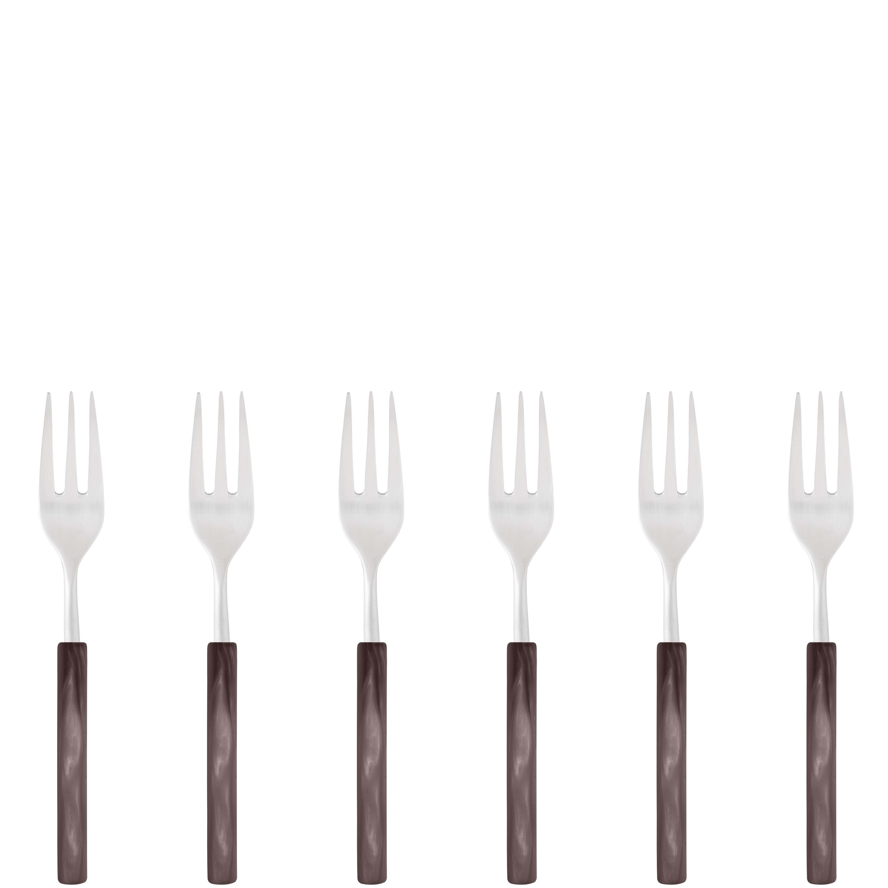 Mediterraneo Cocktail / Cake Forks Set - Chocolate Brown-Casa Bugatti USA