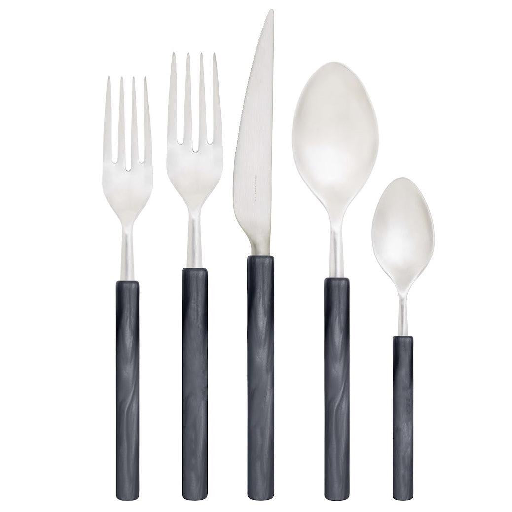 Mediterraneo 5 Piece Place Setting - Black-Casa Bugatti USA