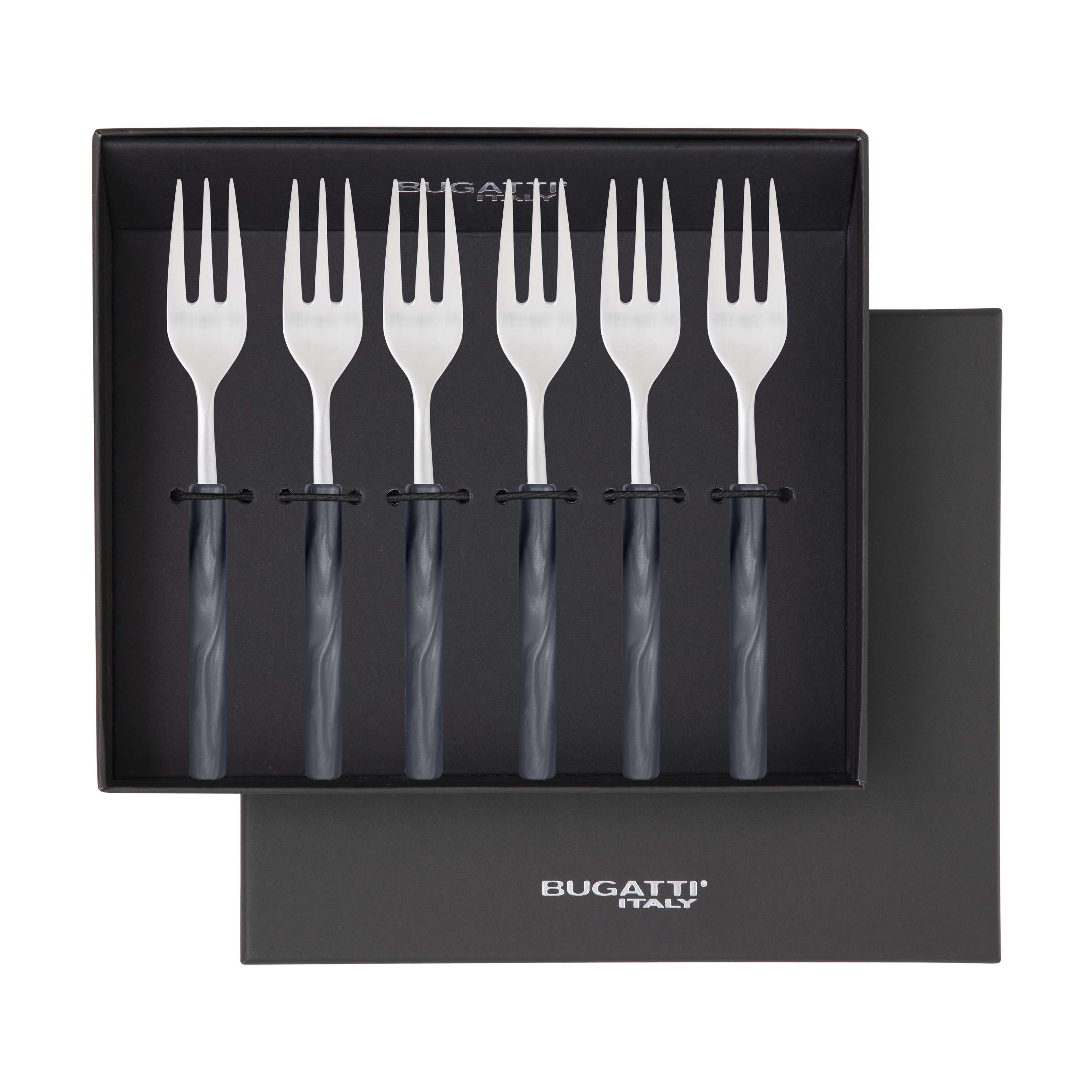 Mediterraneo Cocktail / Cake Forks Set - Black-Casa Bugatti USA