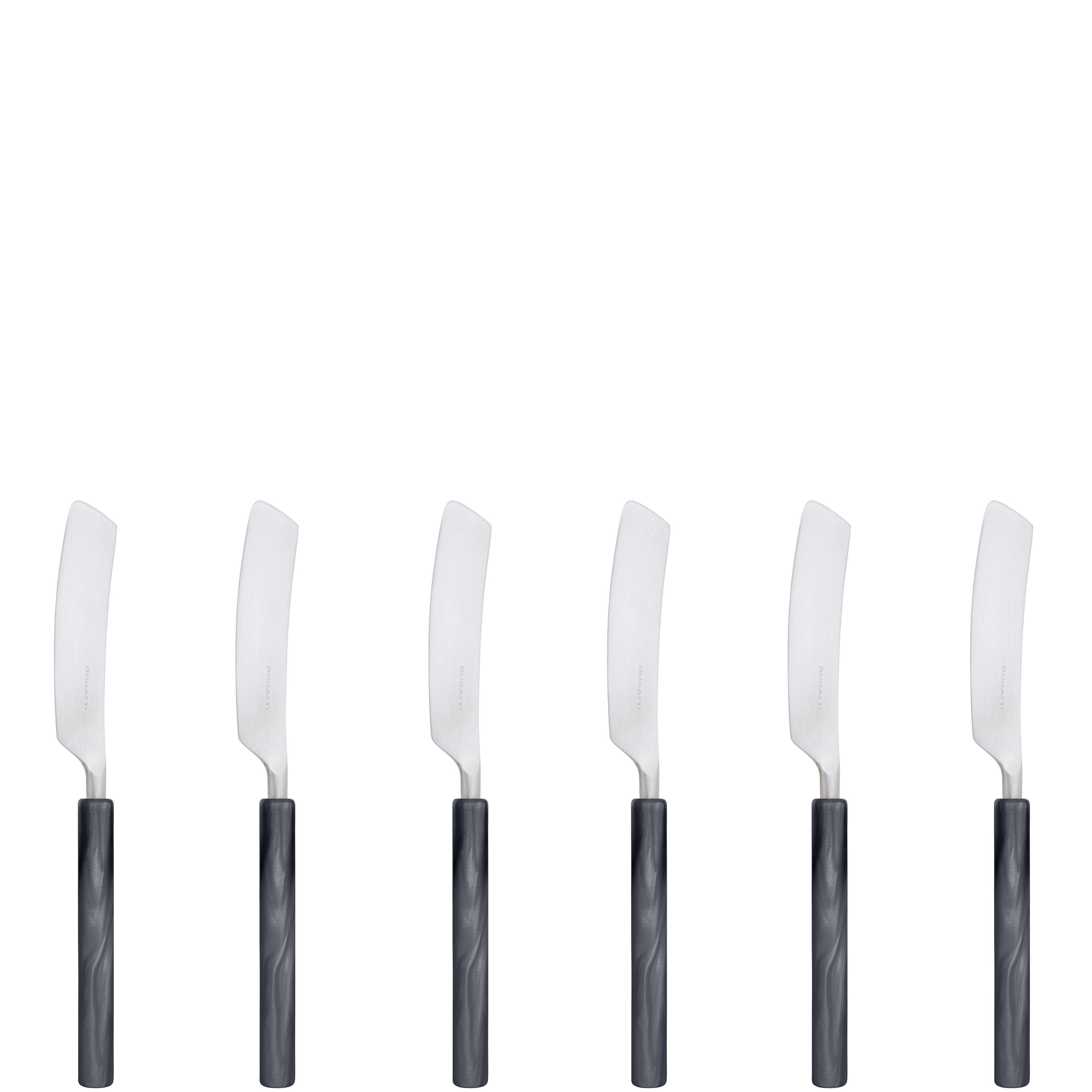 Mediterraneo Butter Knives Set - Black-Casa Bugatti USA