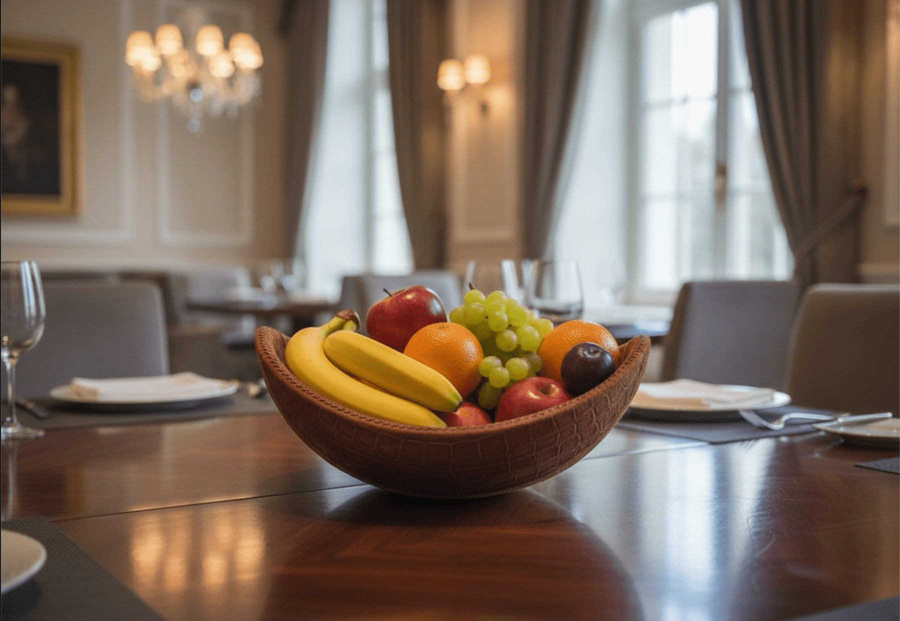 NINNA NANNA center piece in leather - red-Casa Bugatti USA