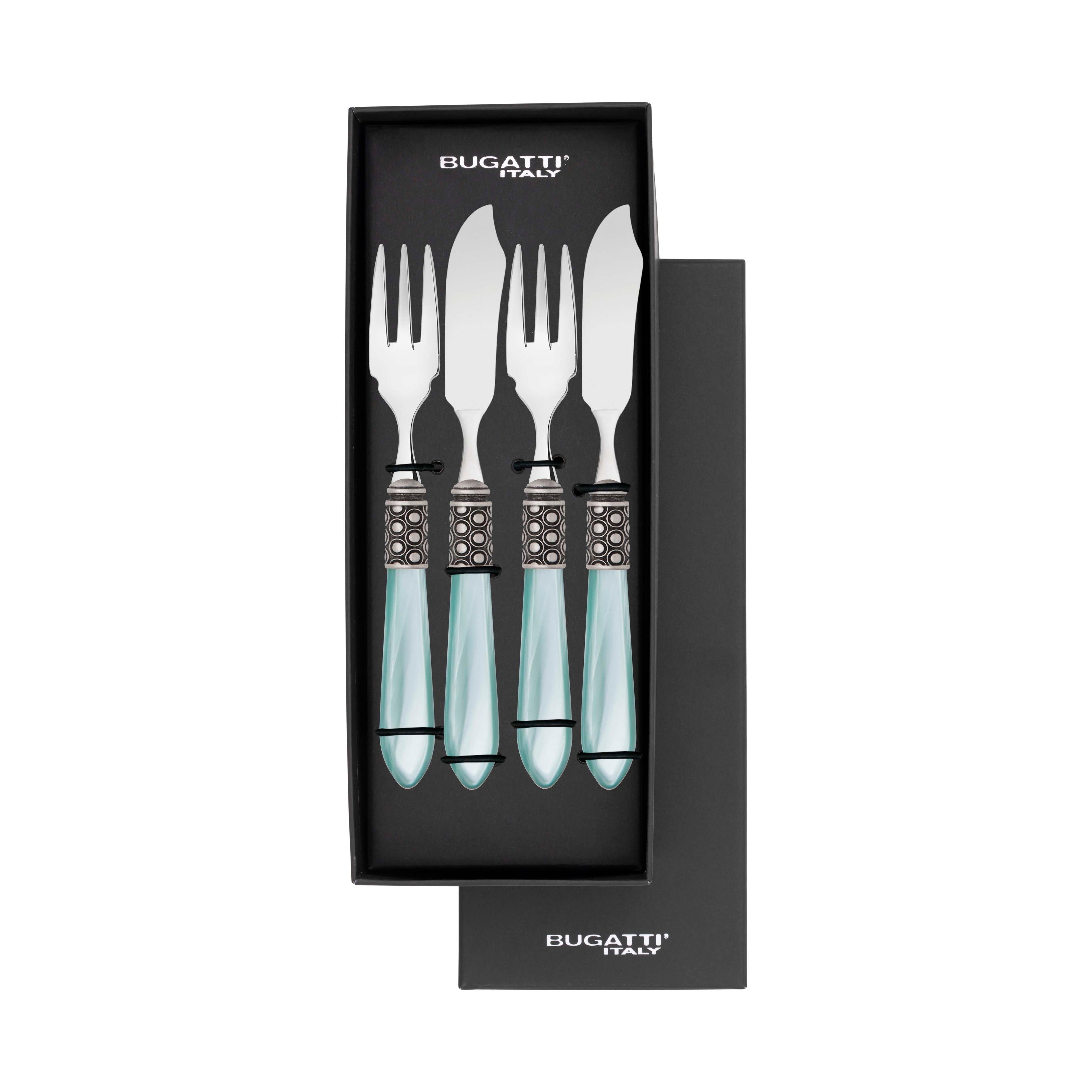 Optical Antique 12 Piece Fish Set - aqua