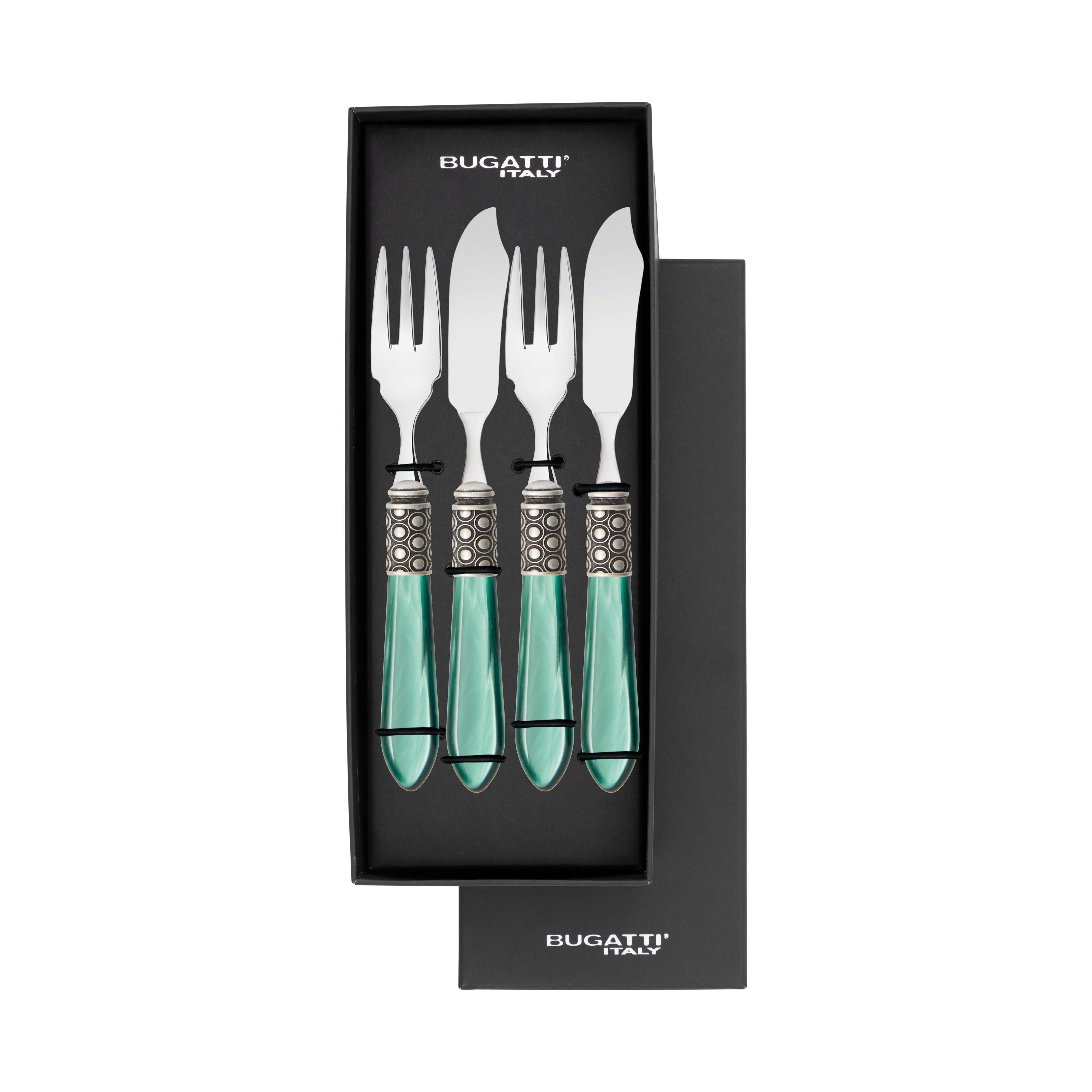 Optical Antique 12 Piece Fish Set - green
