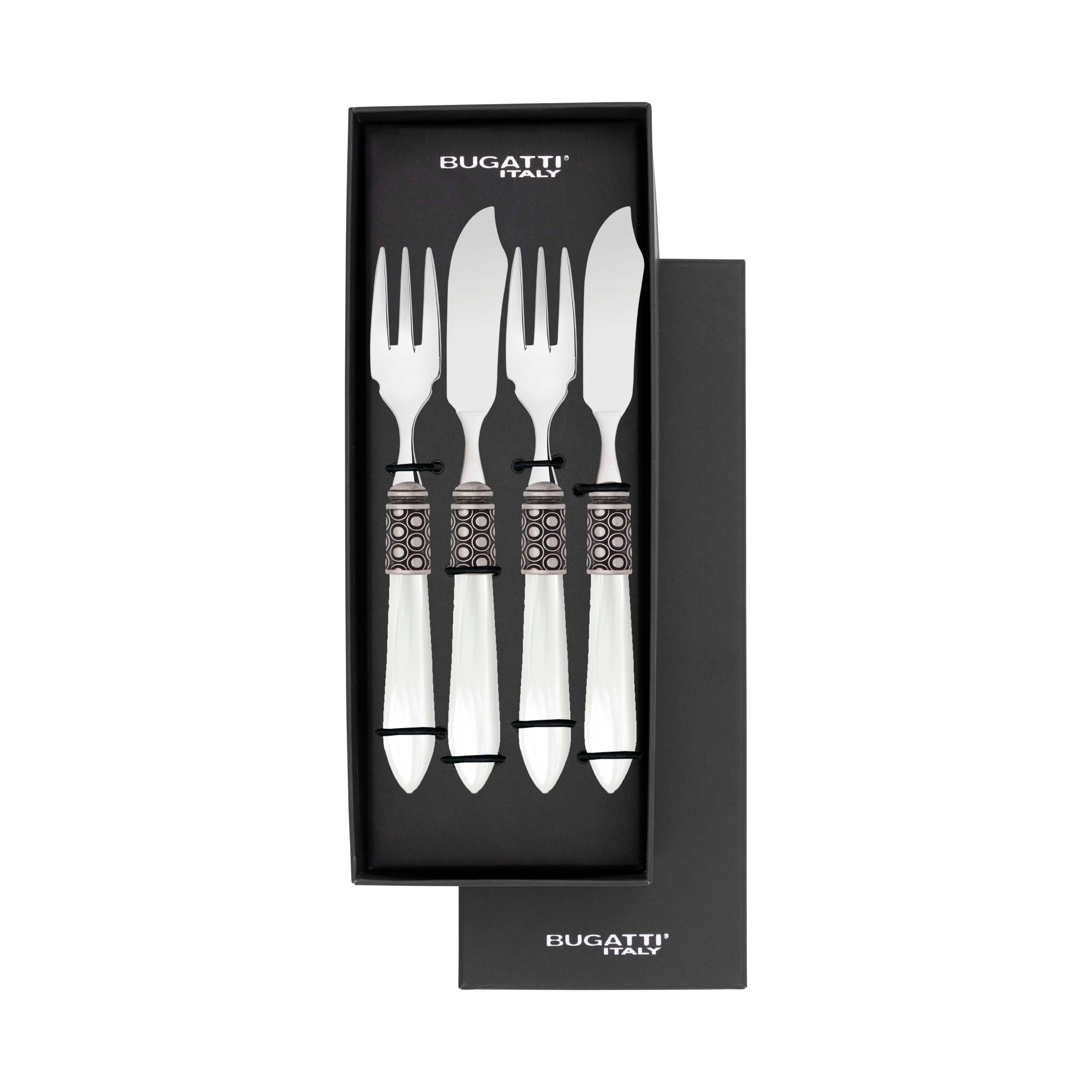 Optical Antique 12 Piece Fish Set - white