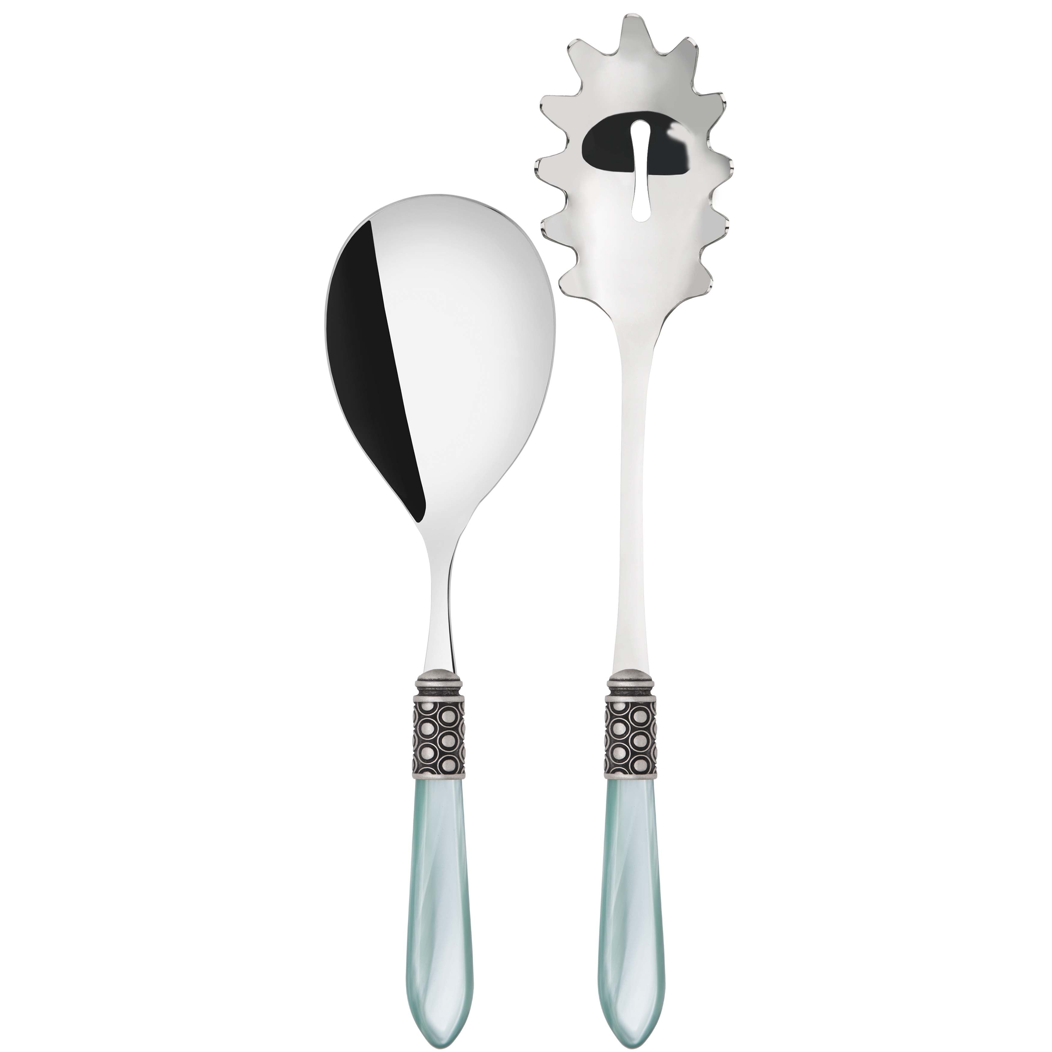 Optical Antique 2 Piece Pasta Set in gift box - aqua