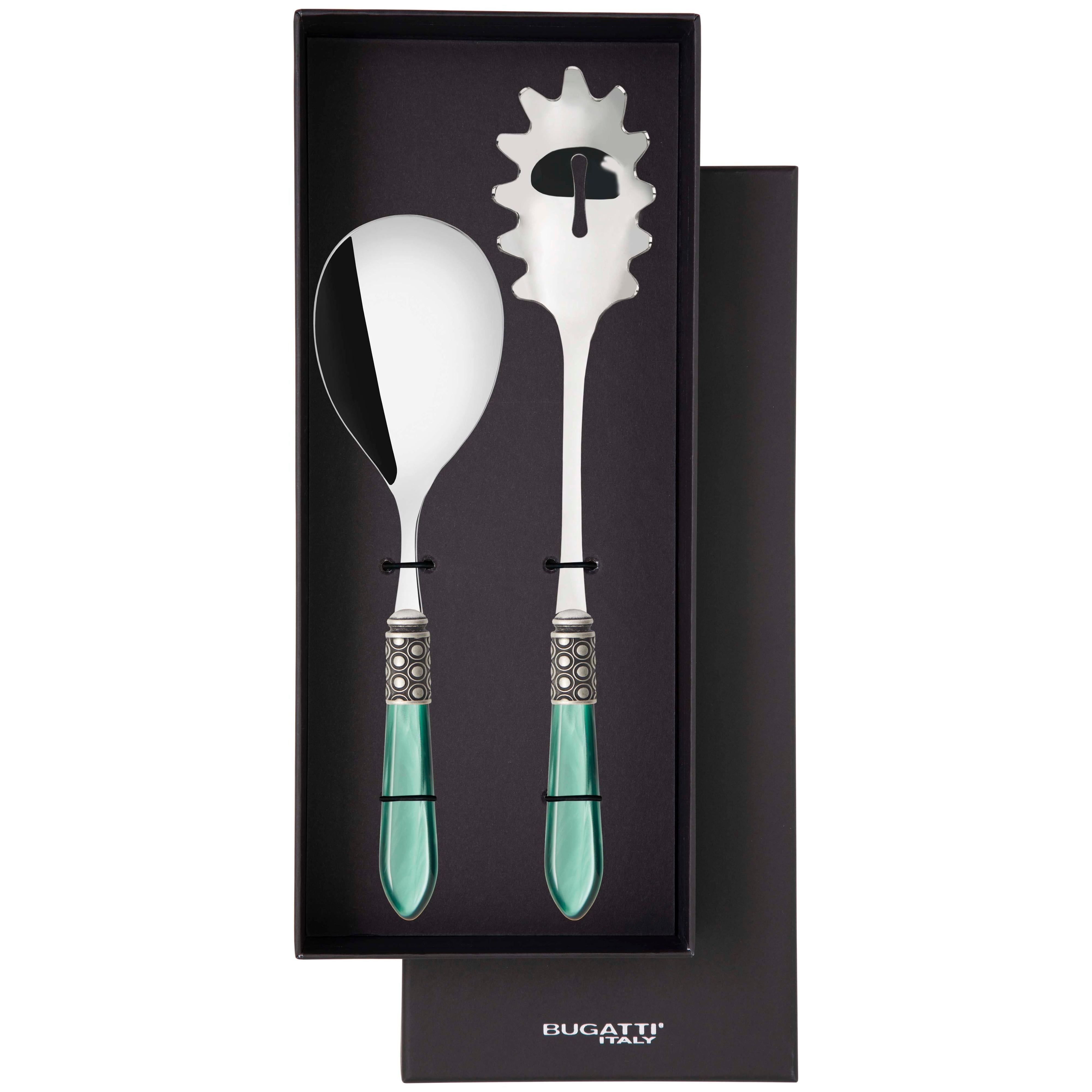 Optical Antique 2 Piece Pasta Set in gift box - green