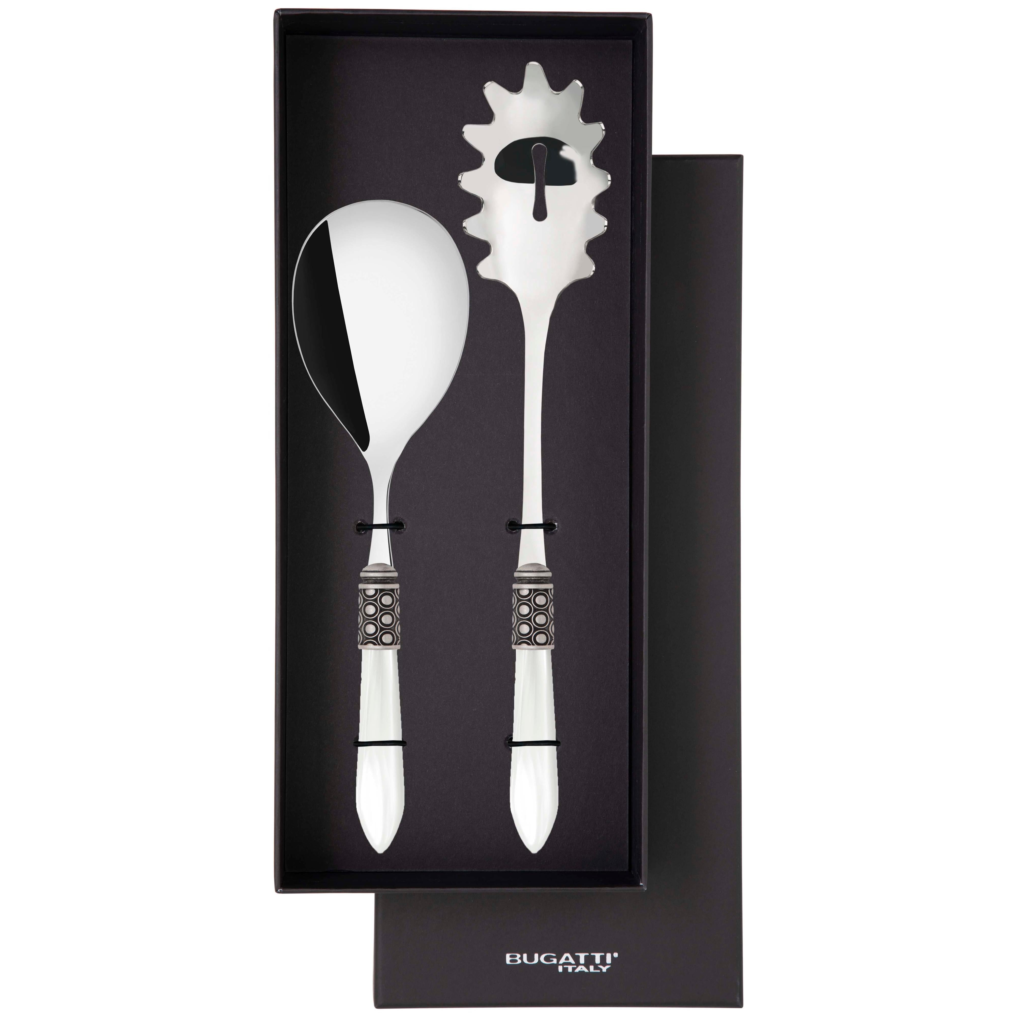 Optical Antique 2 Piece Pasta Set in gift box - white