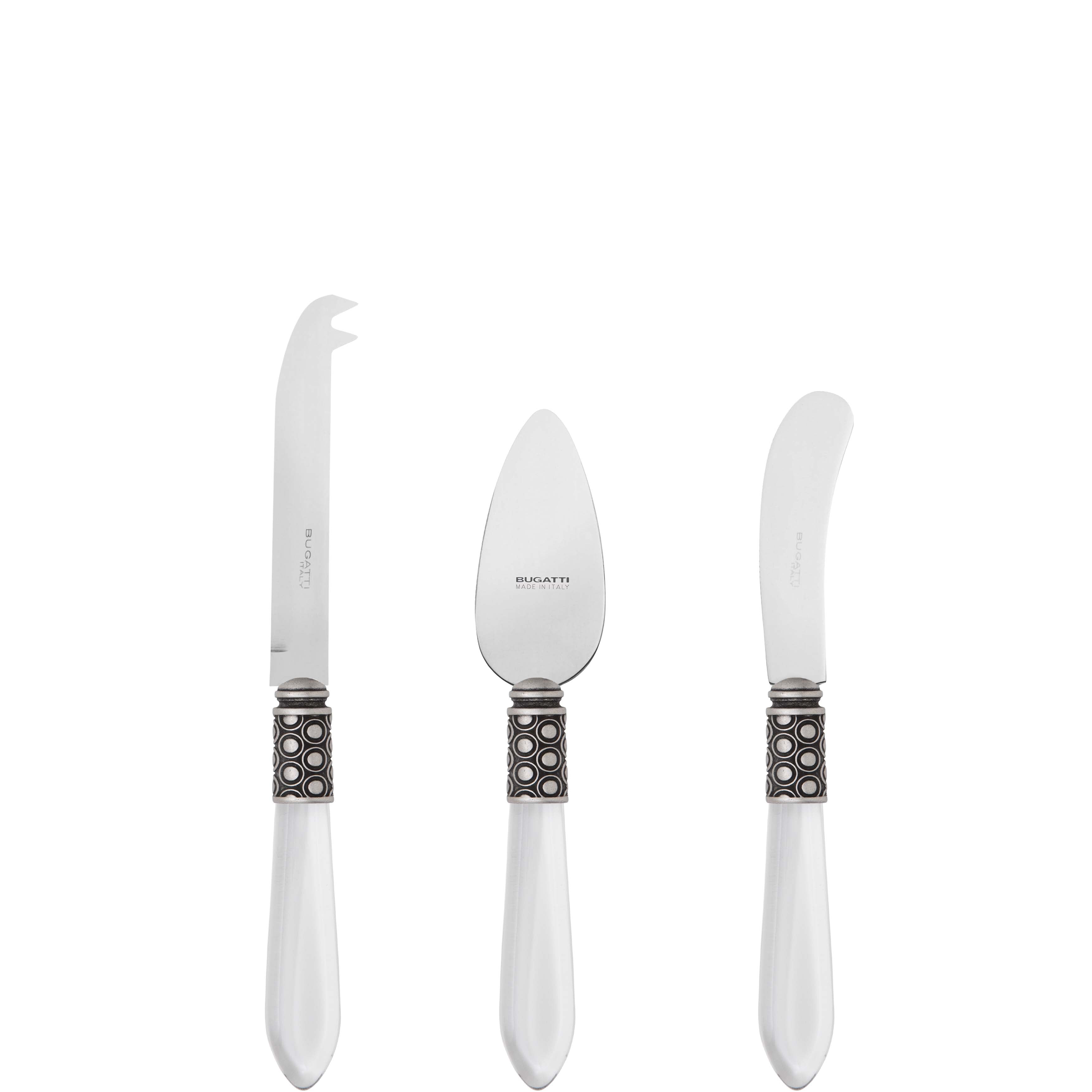 Optical Antique 3 Piece Cheese Knife Set - clear
