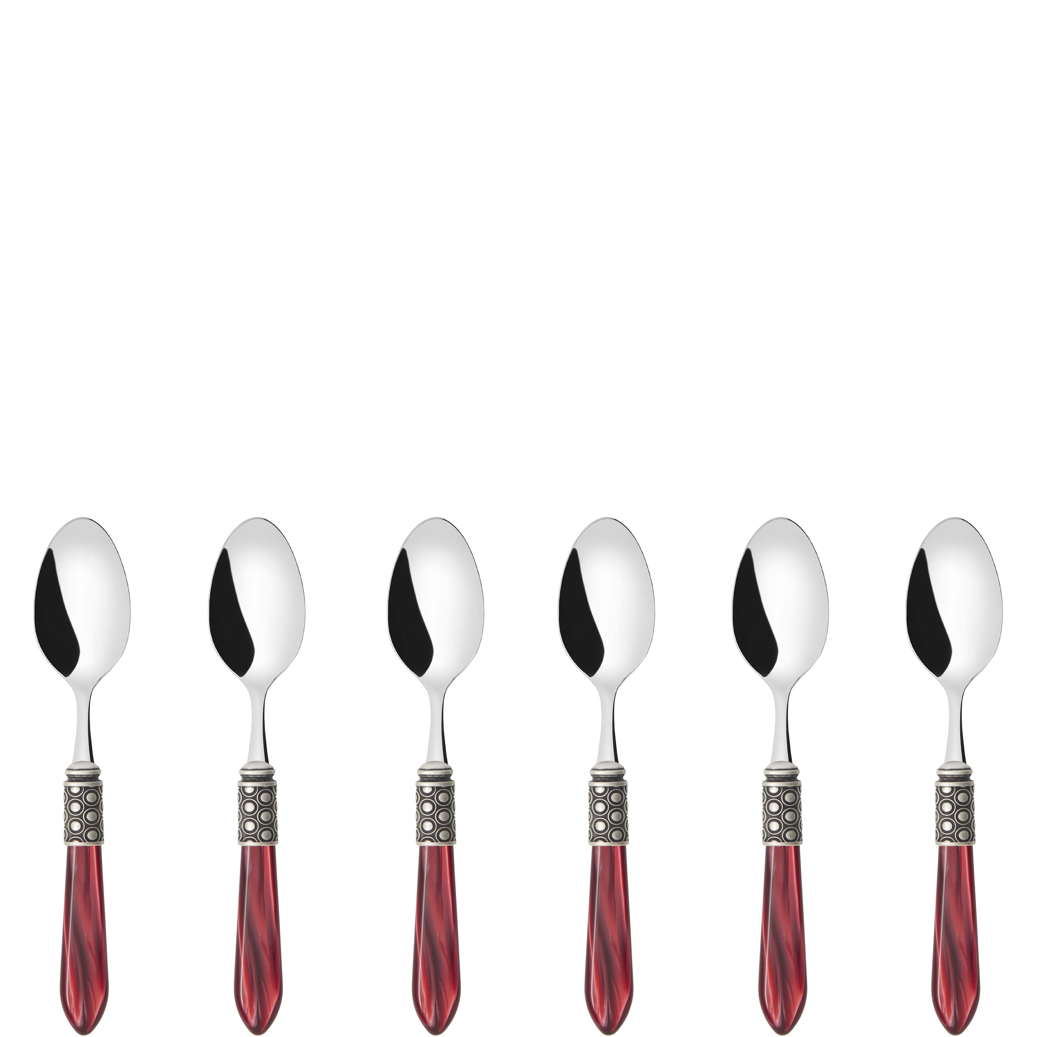 Optical Antique 6 Piece Coffee Spoon Set in gift box - burgundy-Casa Bugatti USA