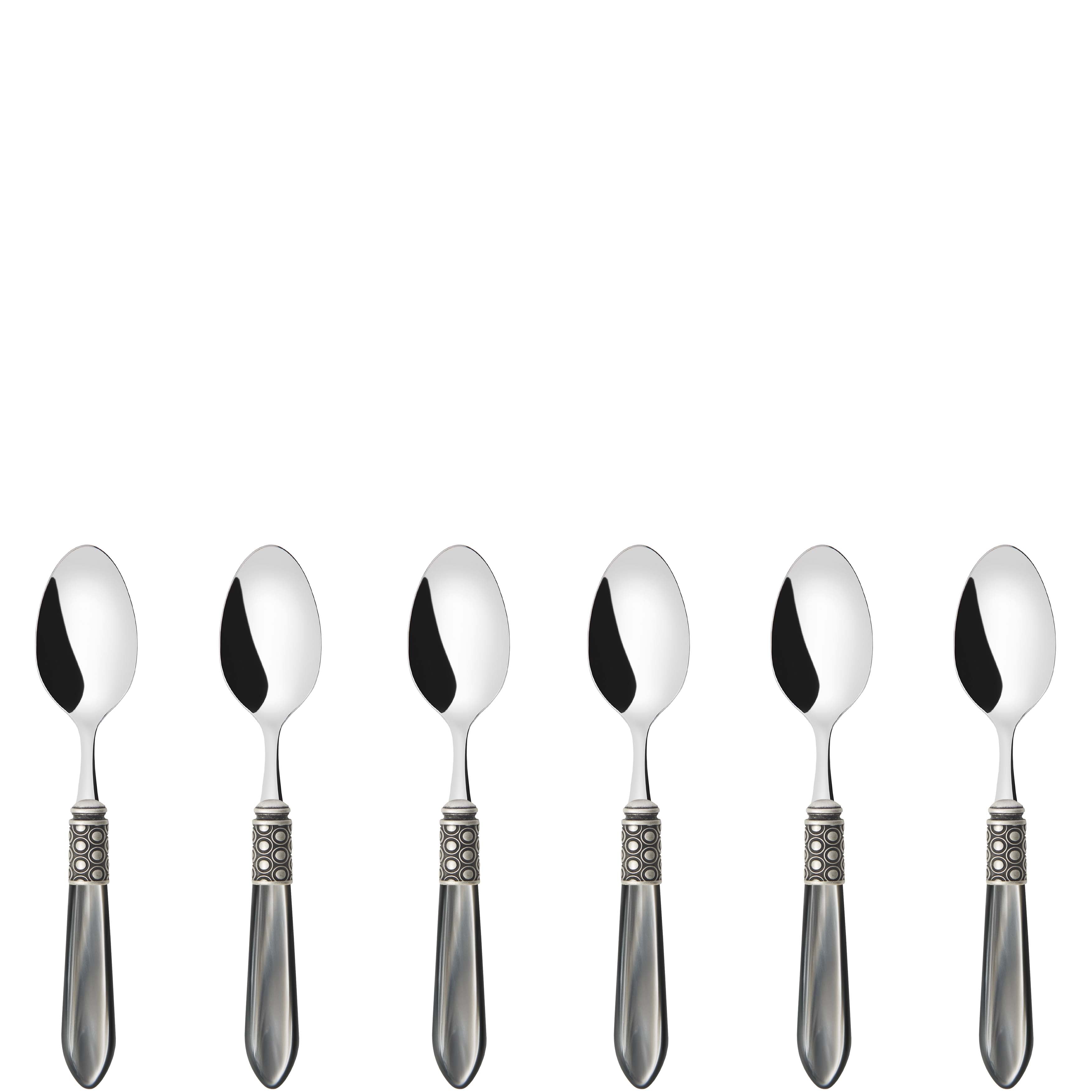 Optical Antique 6 Piece Coffee Spoon Set in gift box - gray-Casa Bugatti USA
