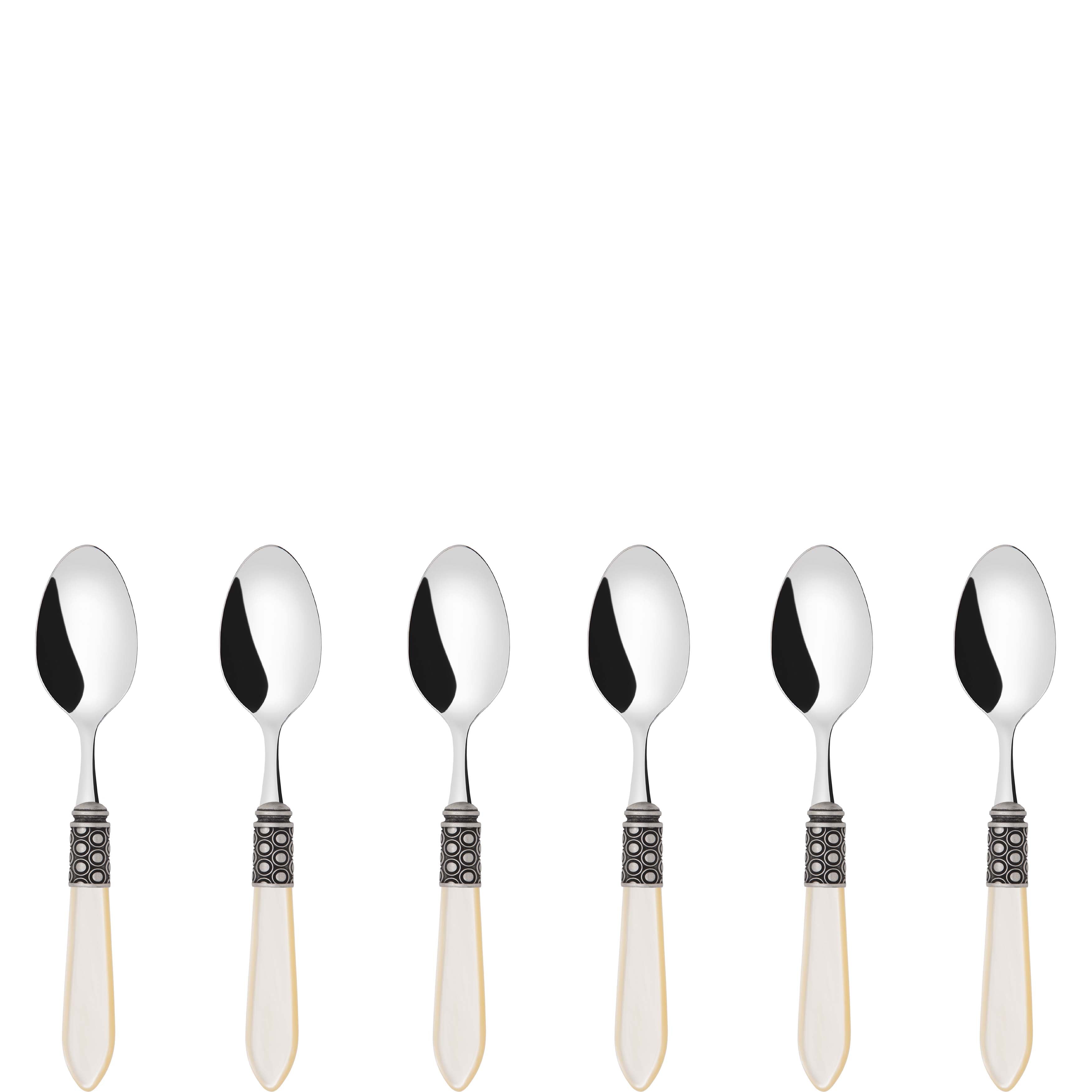 Optical Antique 6 Piece Coffee Spoon Set in gift box - Ivory