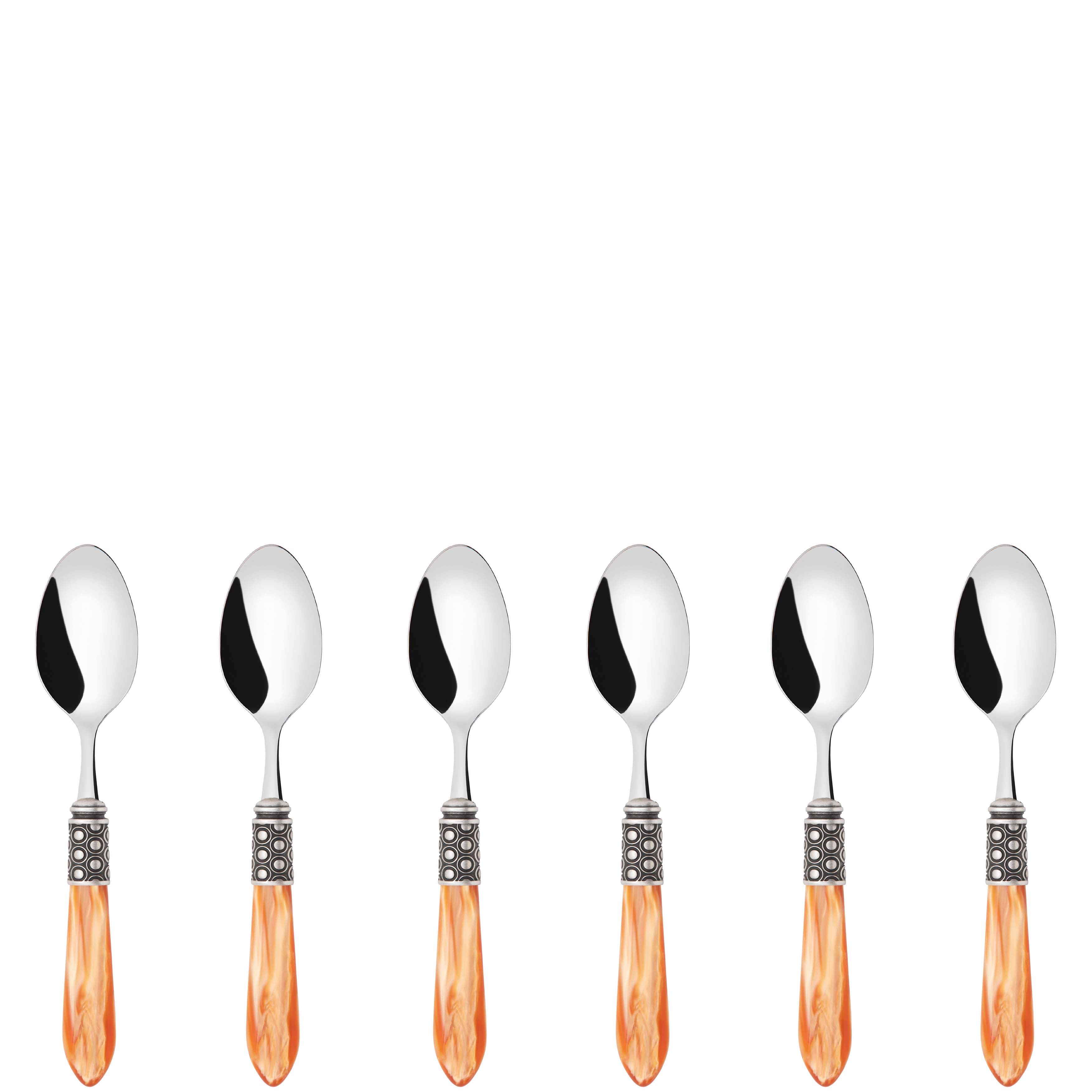 Optical Antique 6 Piece Coffee Spoon Set in gift box - tangerine