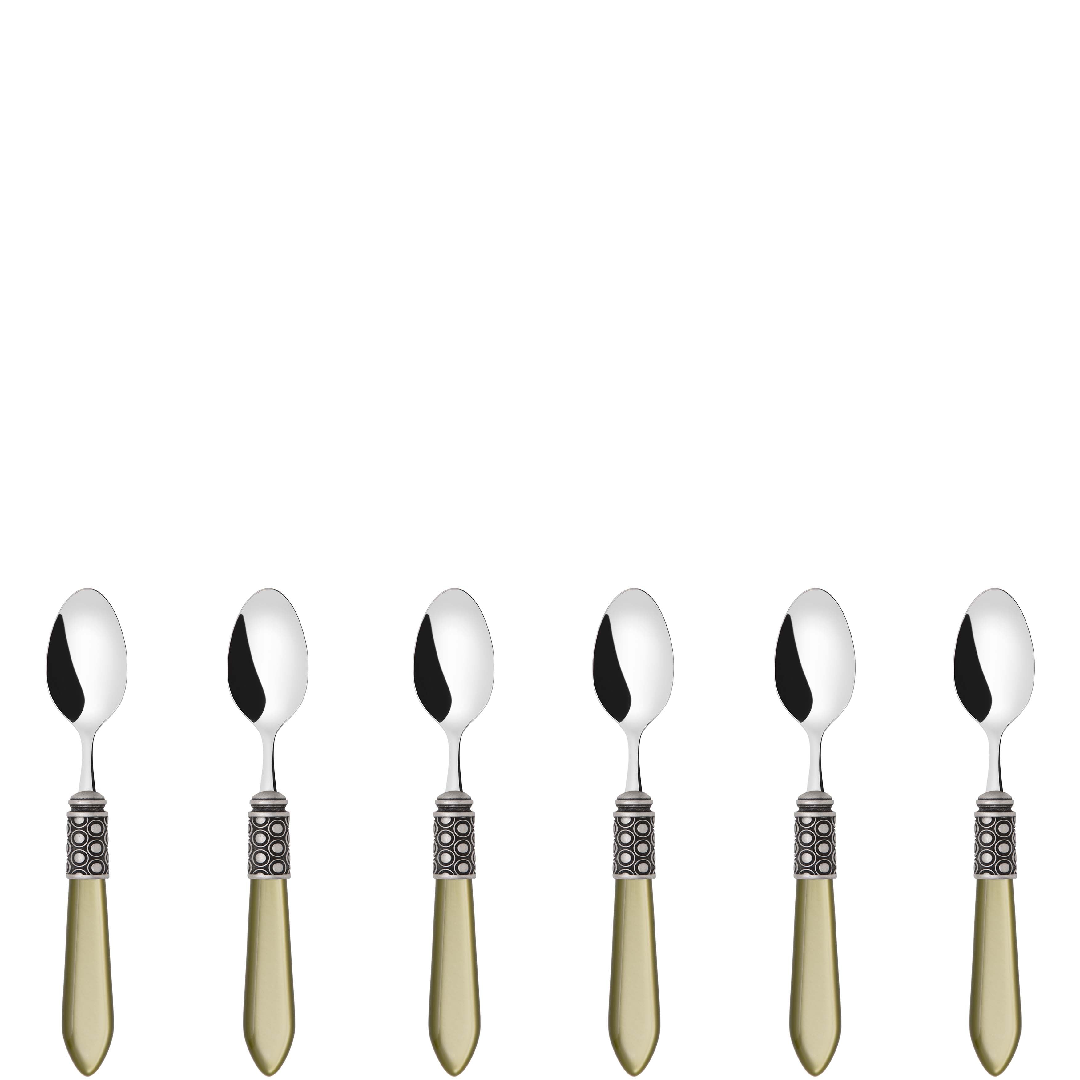 Optical Antique 6 Piece Moka Spoon Set in gift box chartreuse green