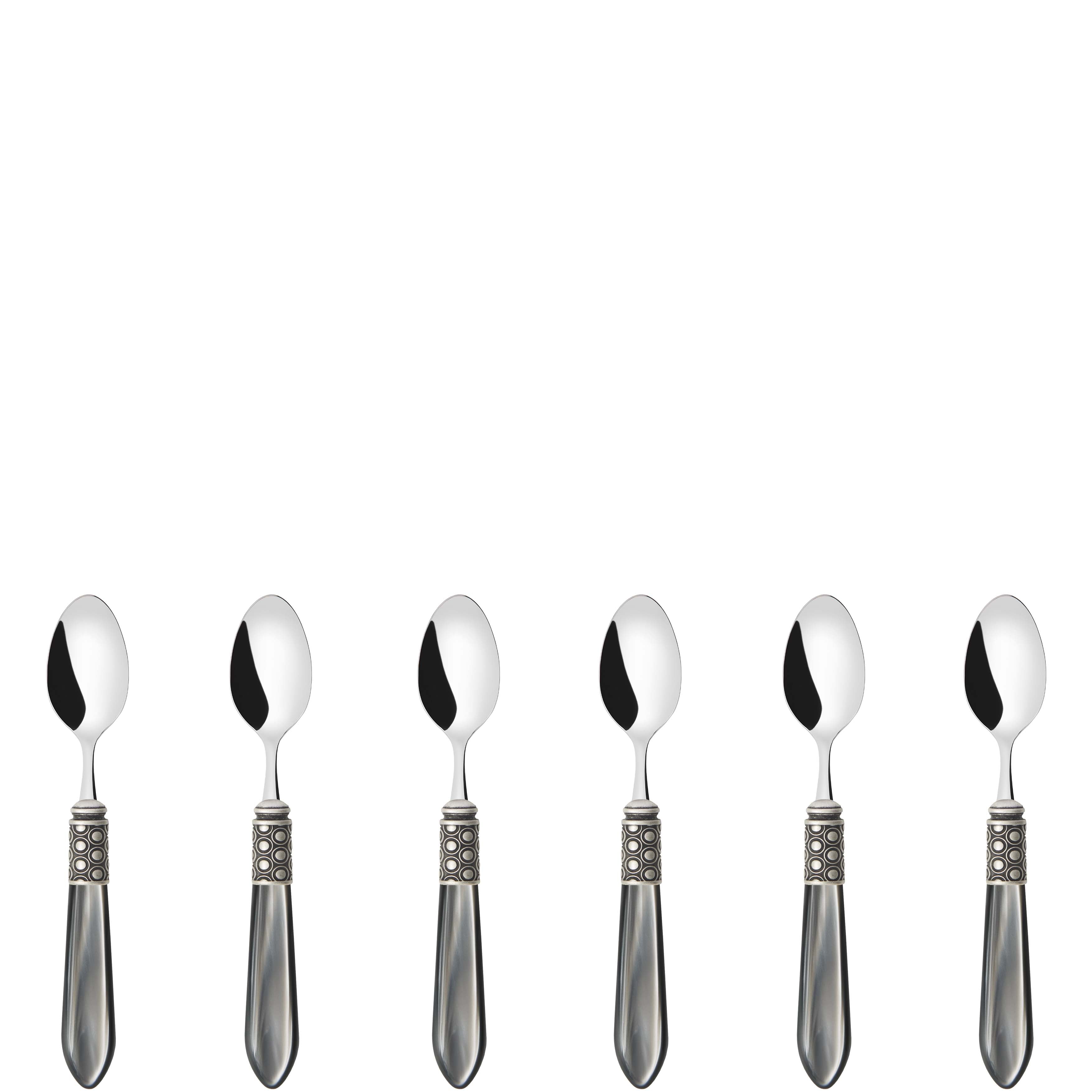 Optical Antique 6 Piece Moka Spoon Set in gift box gray