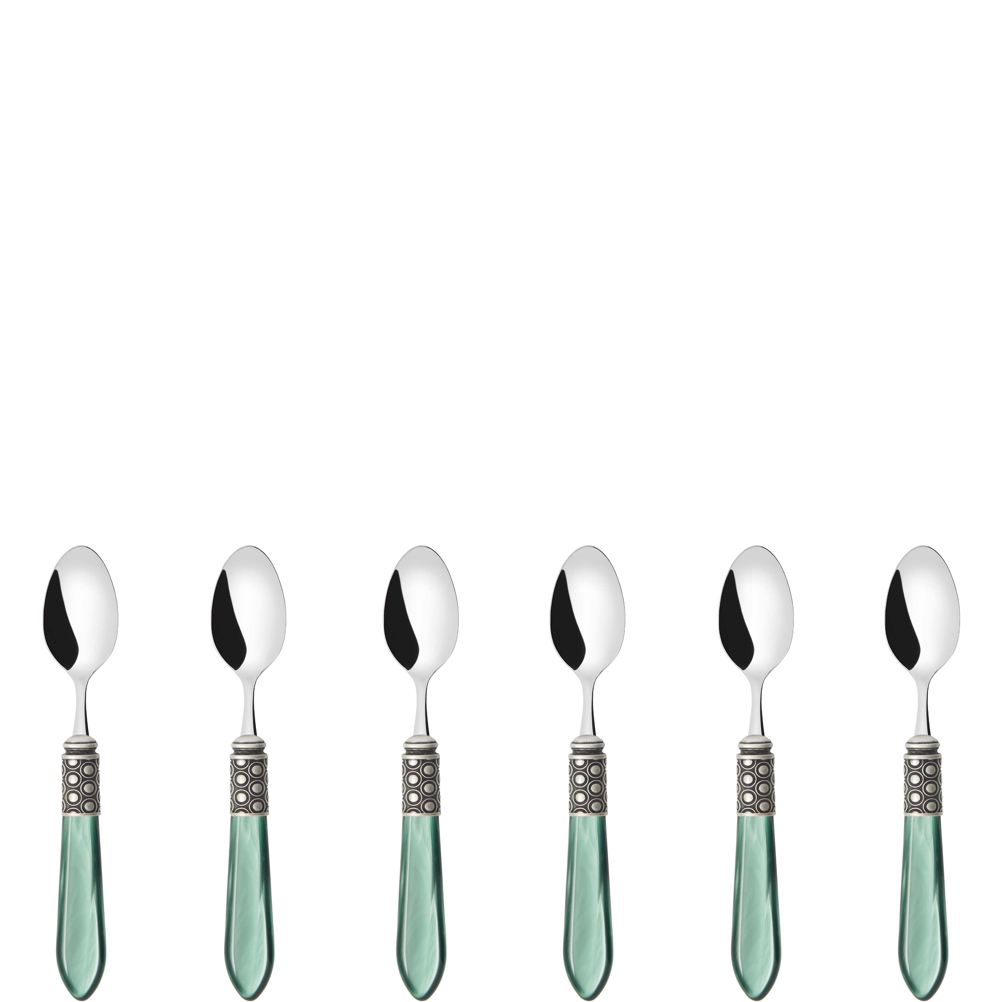 Optical Antique 6 Piece Moka Spoon Set in gift box green