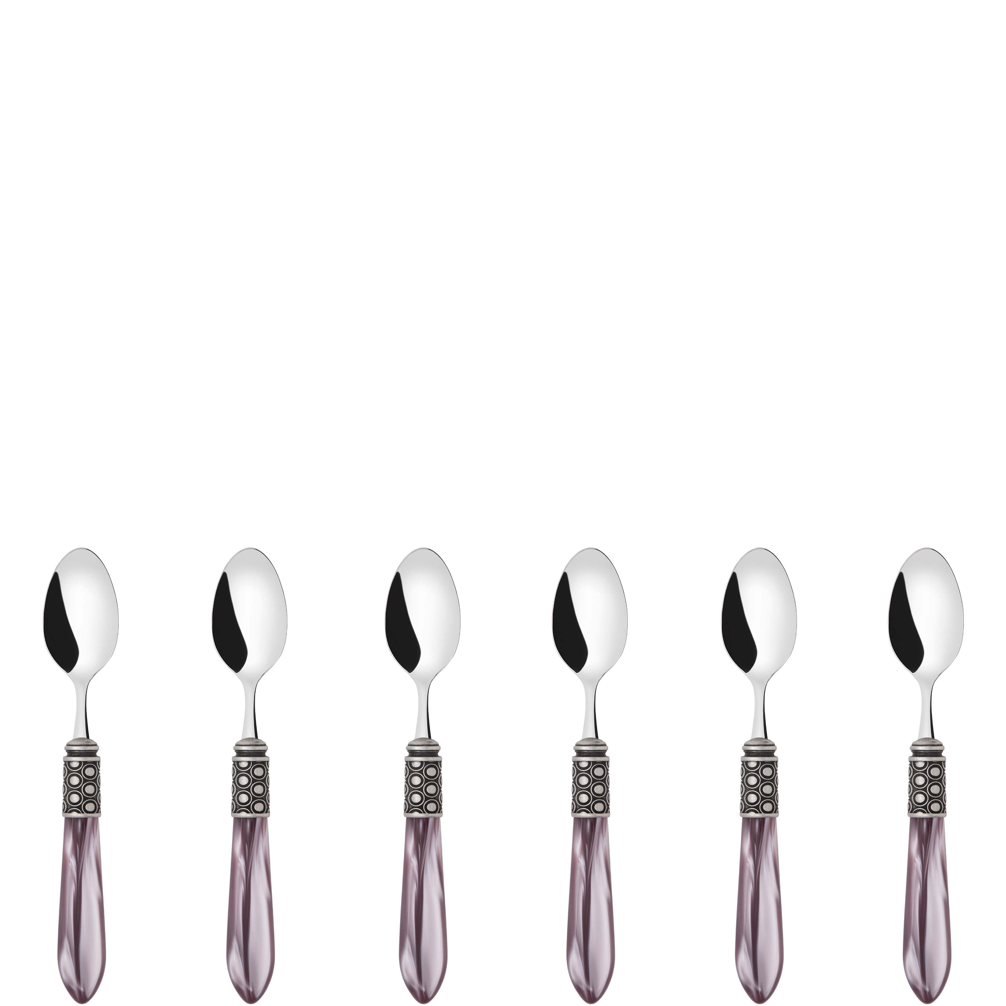 Optical Antique 6 Piece Moka Spoon Set in gift box lilac