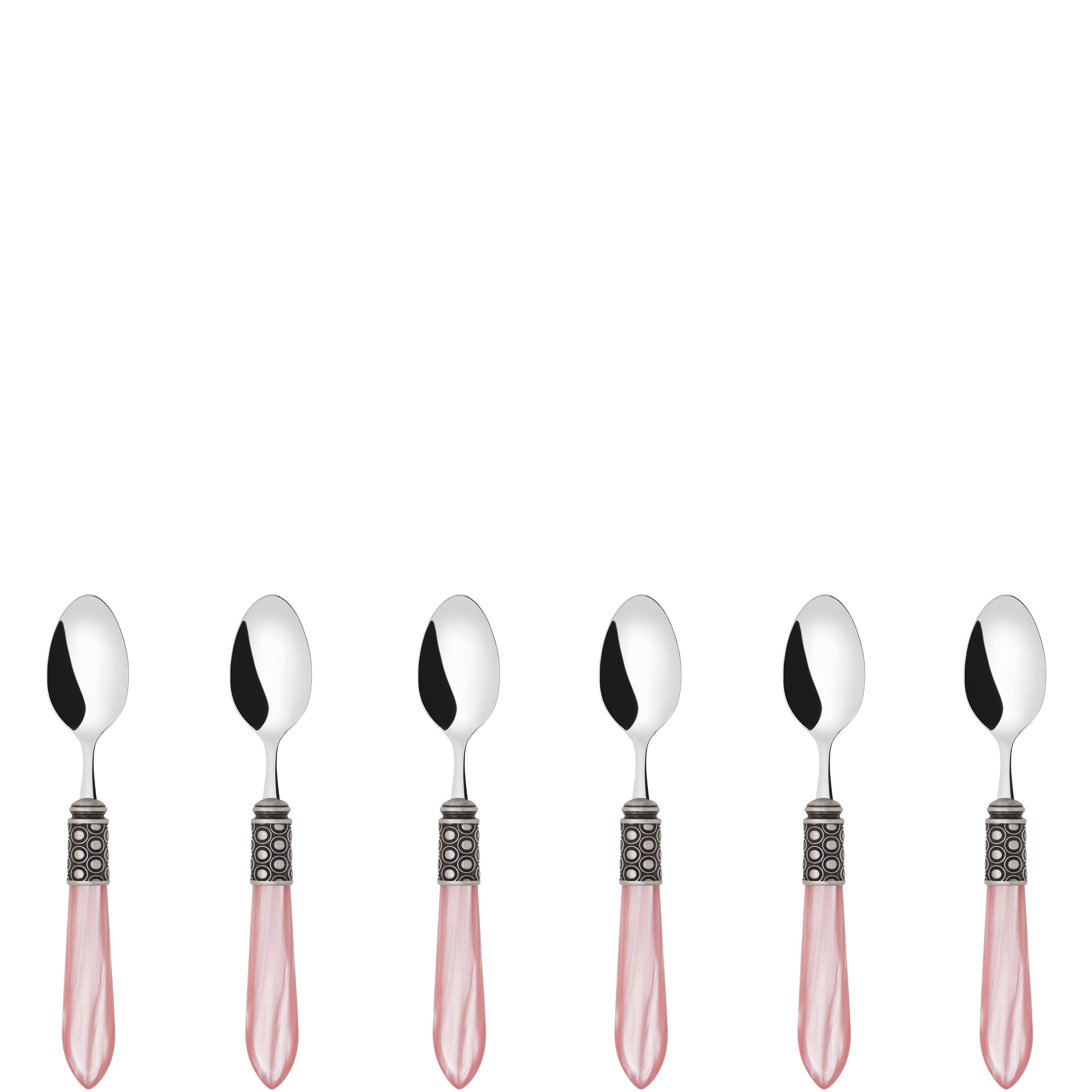 Optical Antique 6 Piece Moka Spoon Set in gift box pink