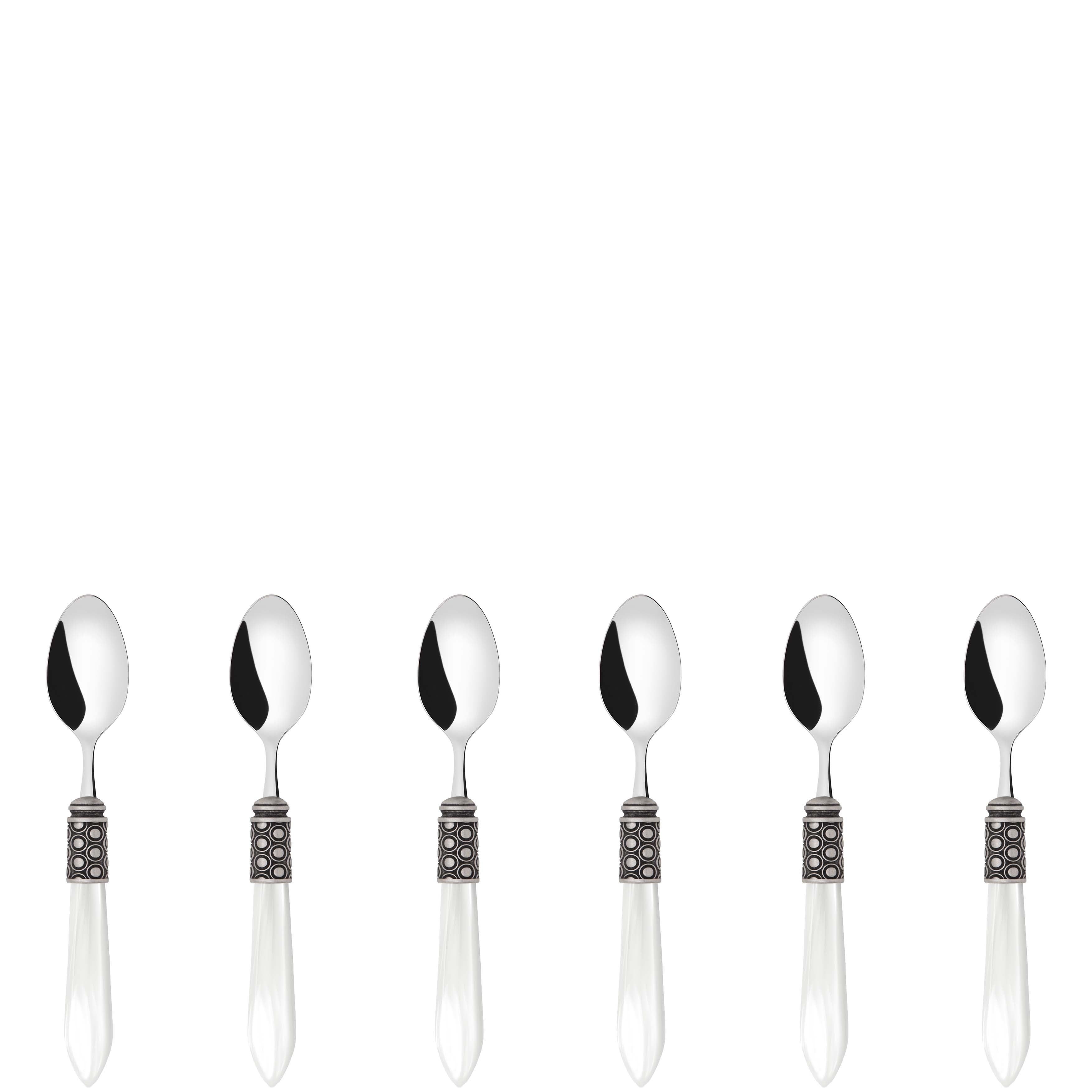 Optical Antique 6 Piece Moka Spoon Set in gift box white