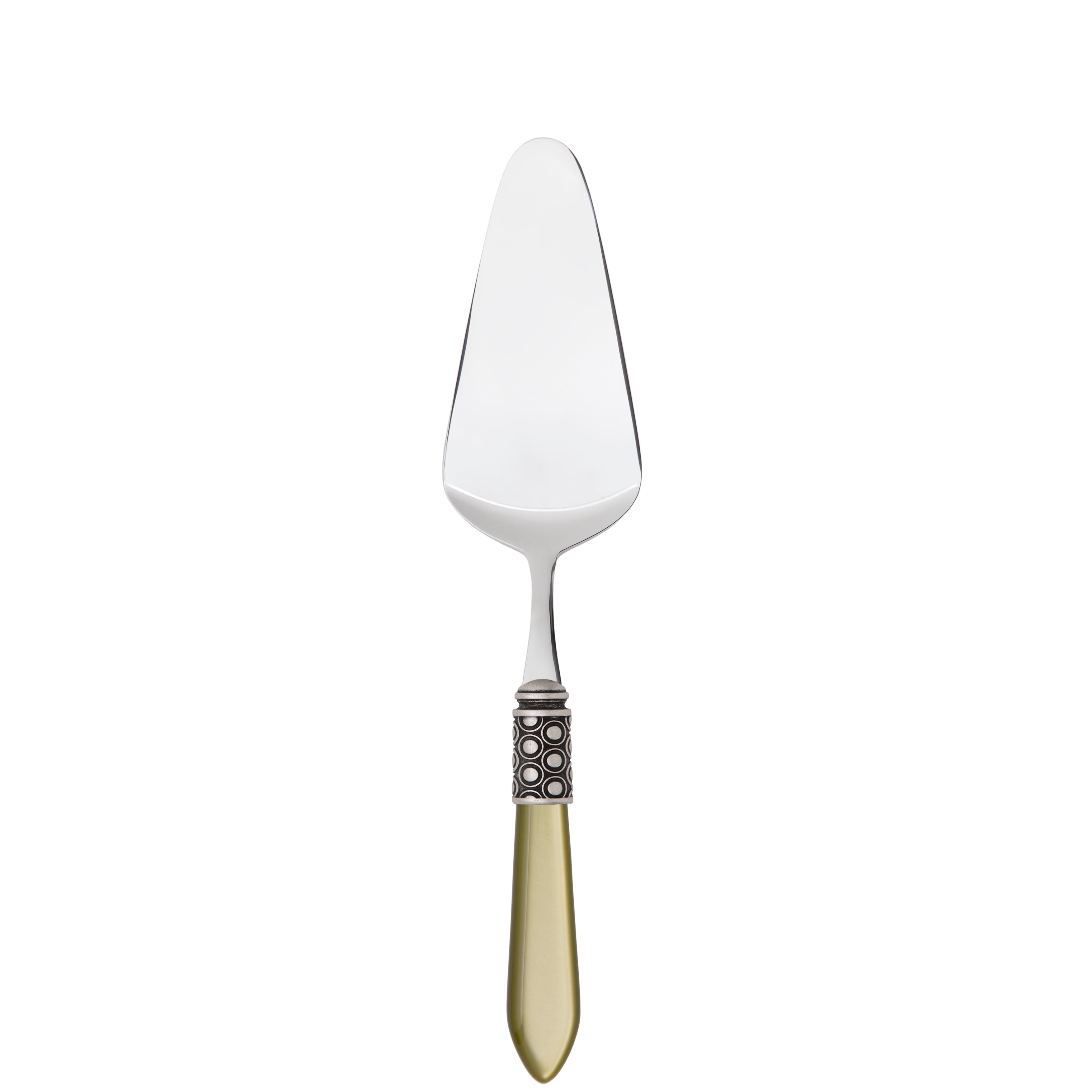 Optical Antique Cake Server in gift box - chartreuse green
