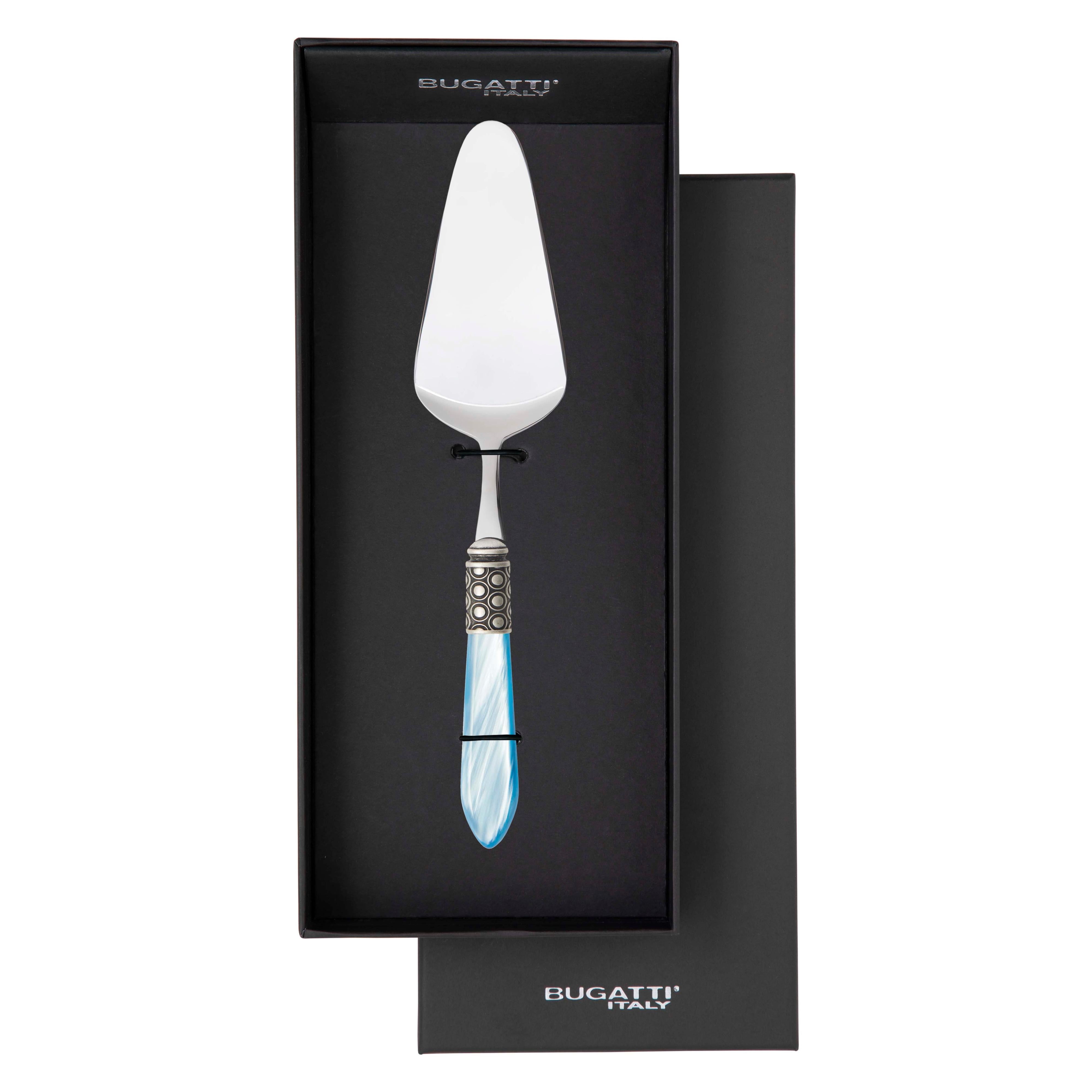 Optical Antique Cake Server in gift box - sky blue