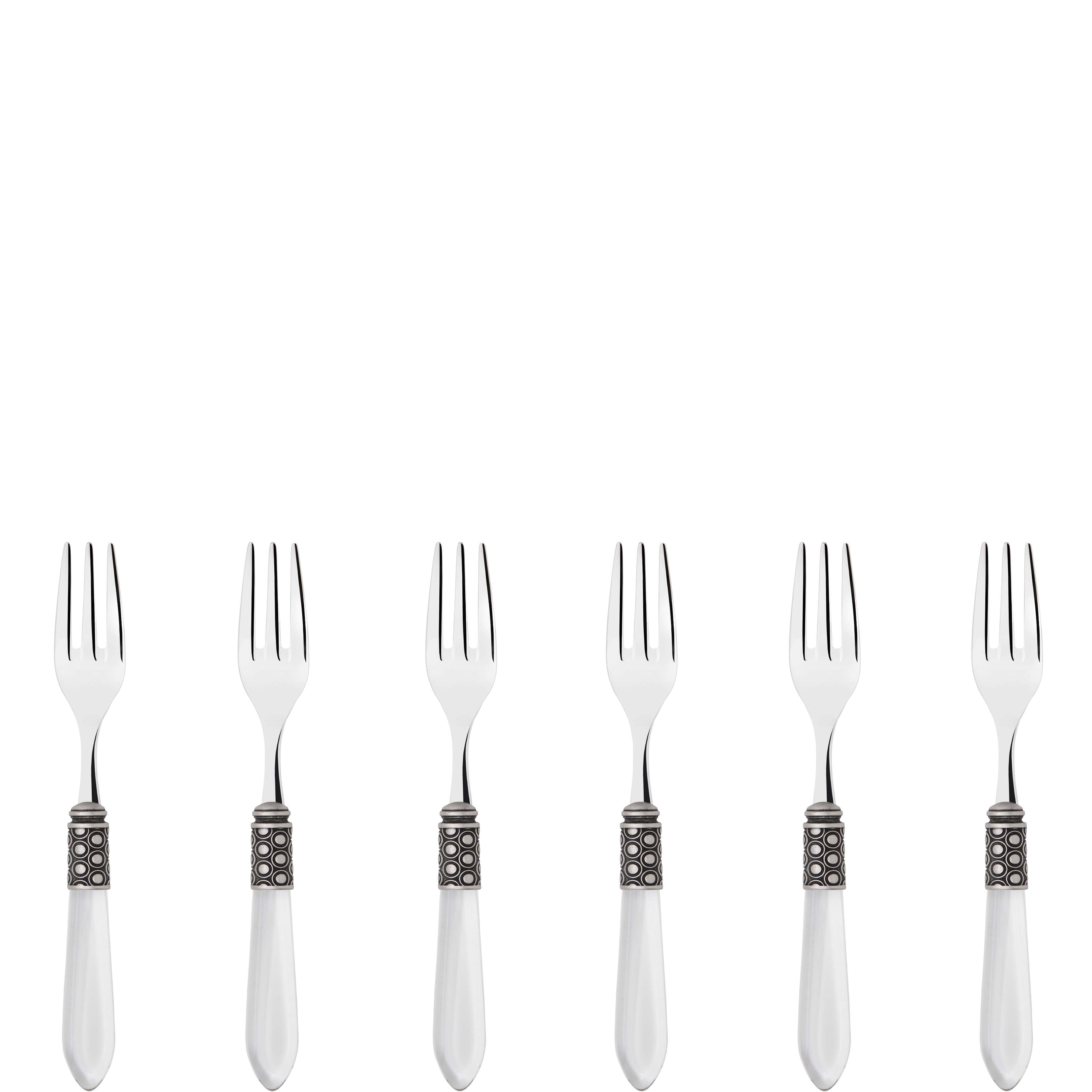 Optical Antique Cocktail / Cake Fork Set in gift box - clear