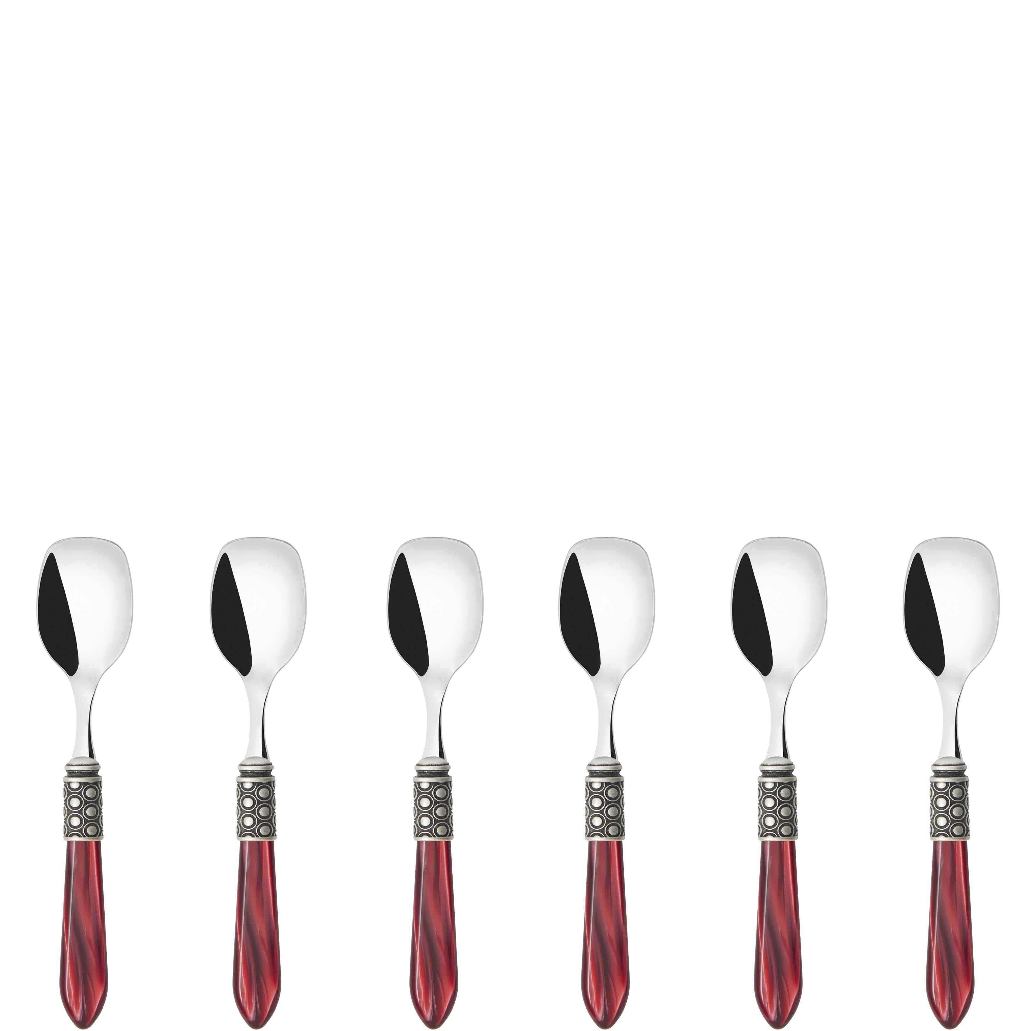 Optical Antique Ice Cream Spoons Set in gift box - burgundy