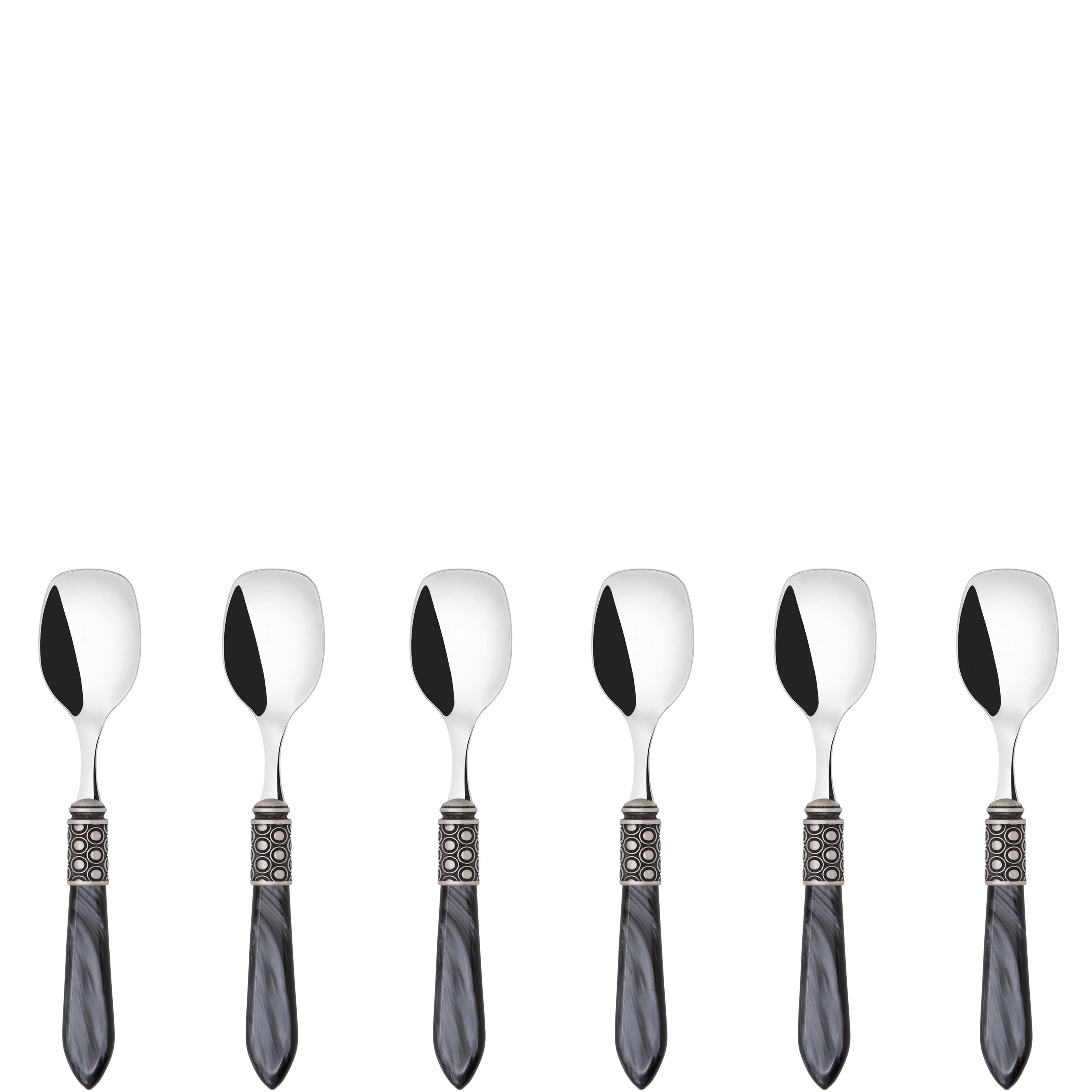 Optical Antique Ice Cream Spoons Set in gift box - charcoal