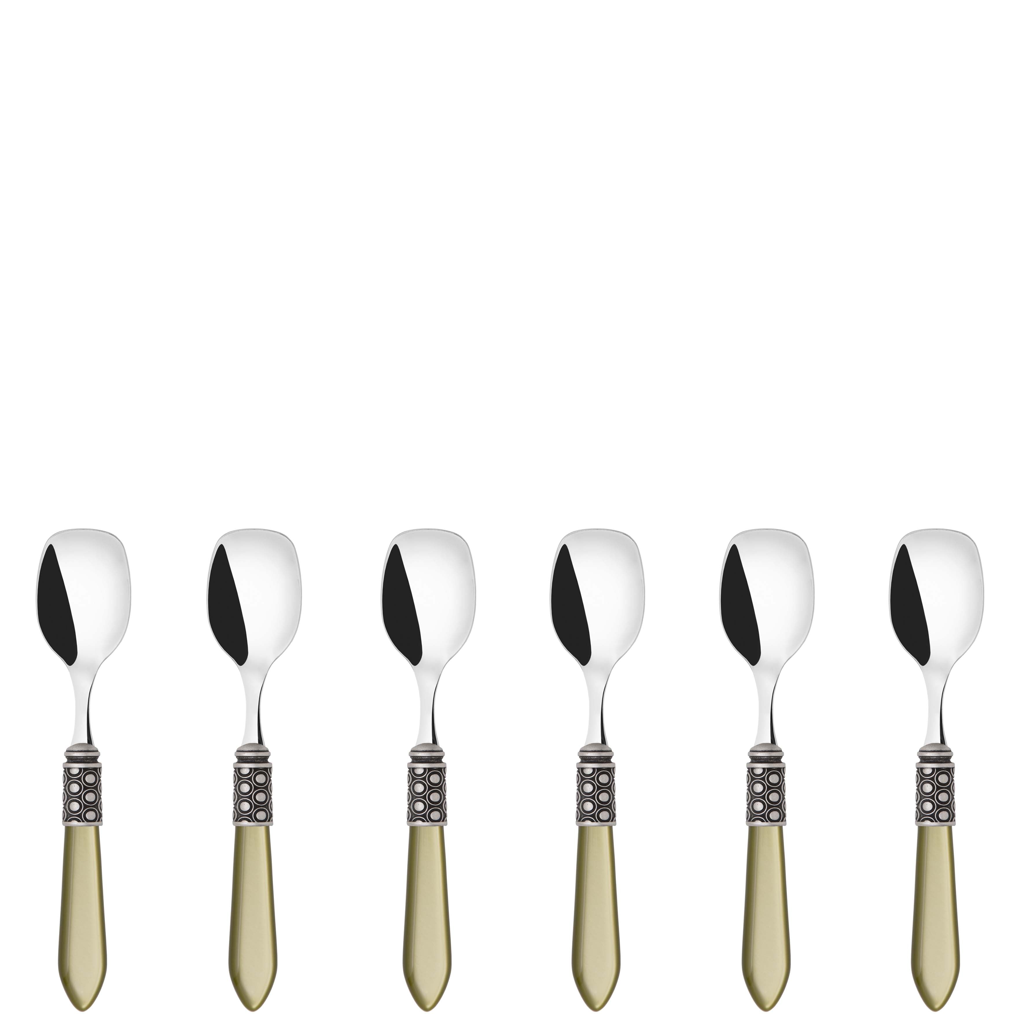 Optical Antique Ice Cream Spoons Set in gift box - chartreuse green
