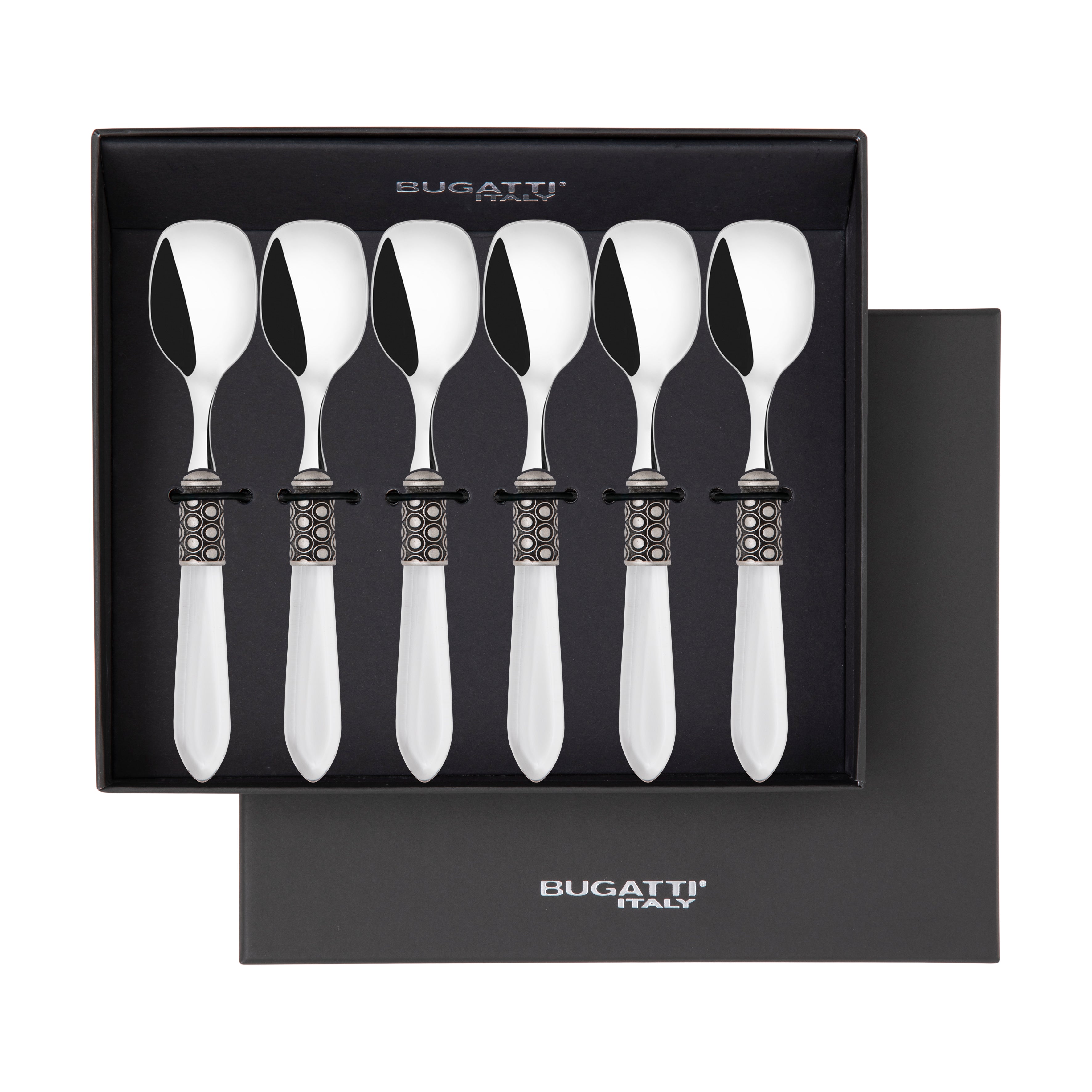 Optical Antique Ice Cream Spoons Set in gift box - clear