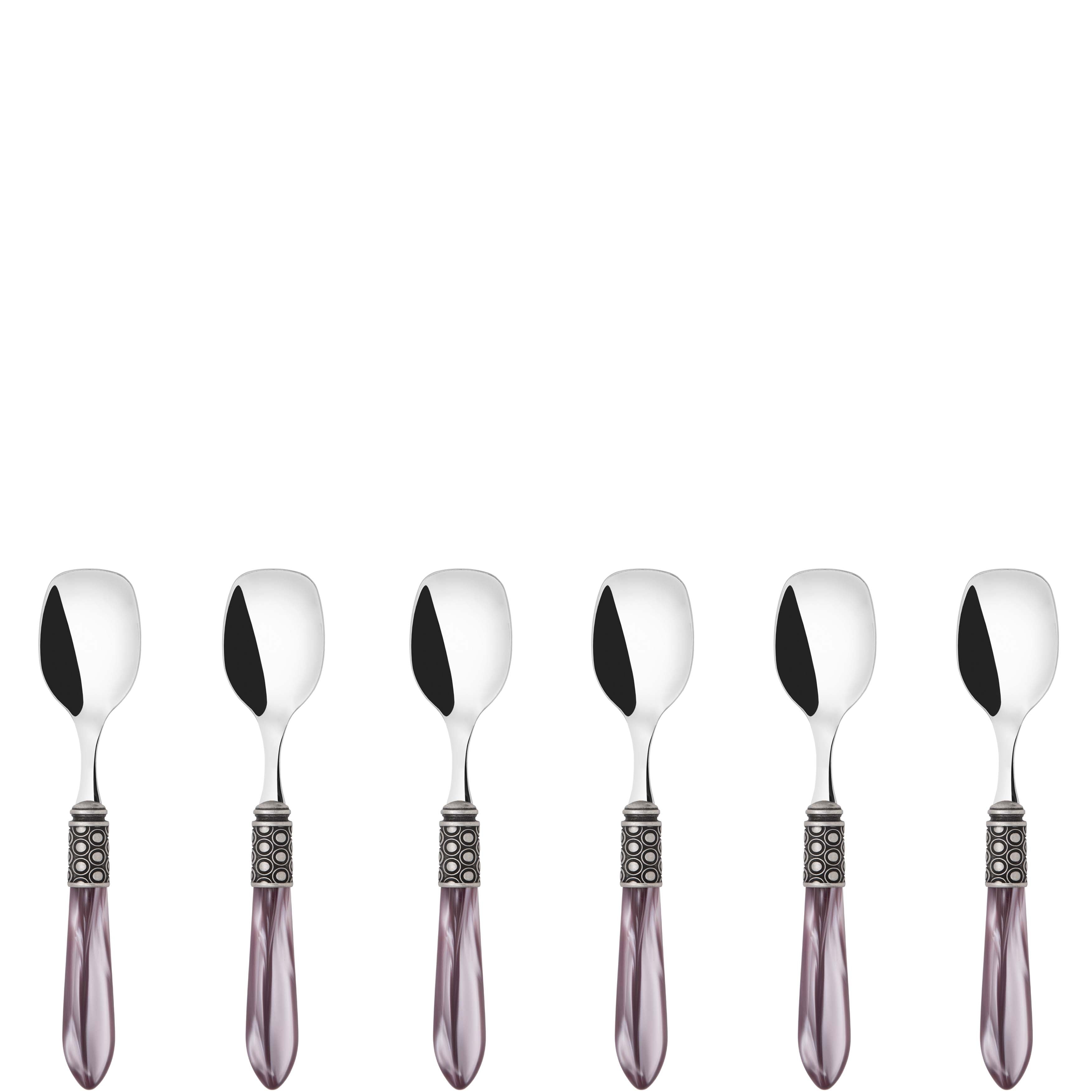 Optical Antique Ice Cream Spoons Set in gift box - lilac